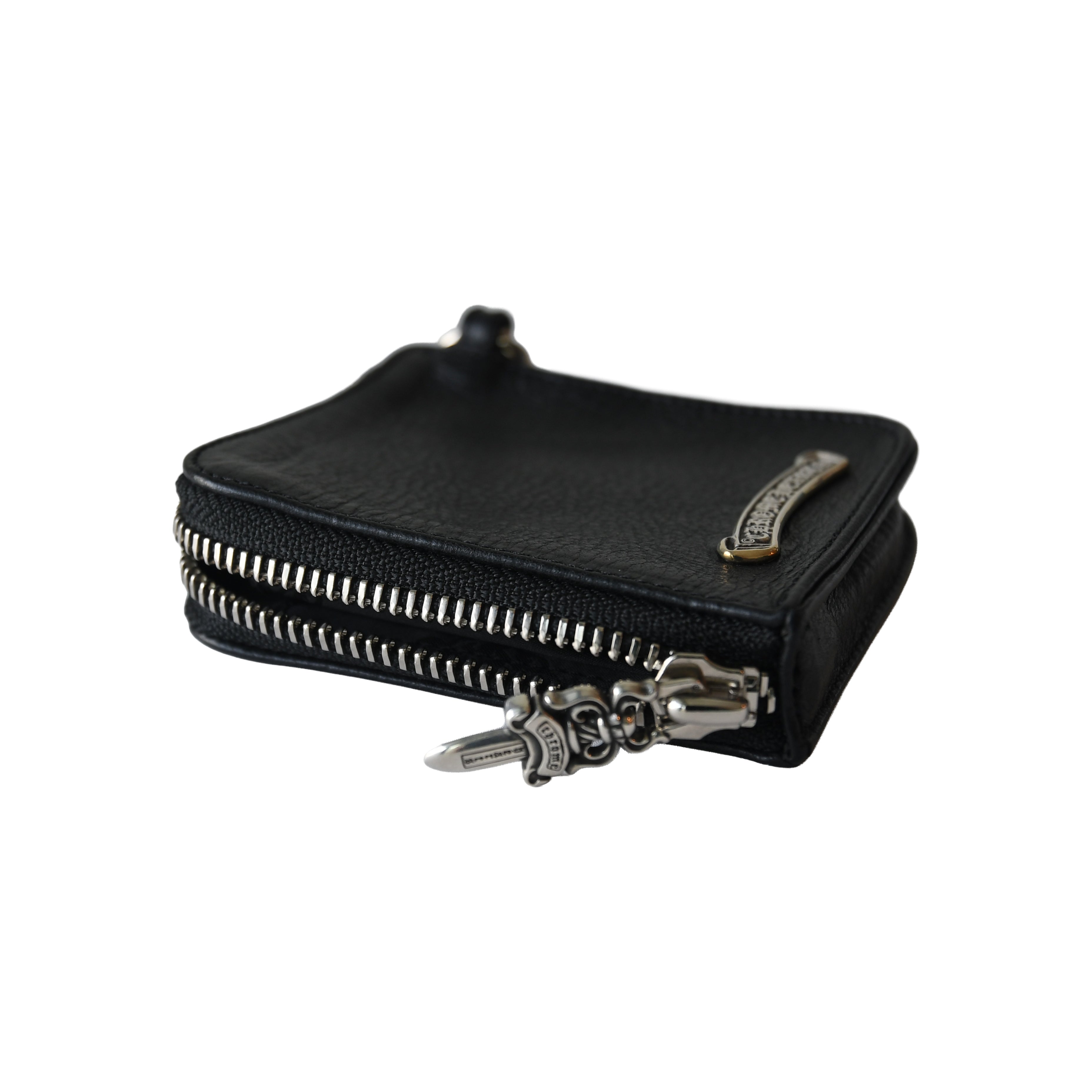 小物 chrome hearts mini pouch wallet Chrome Hearts Tiny Zip Leather Coin Pouch Wallet Black – NOBLEMARS