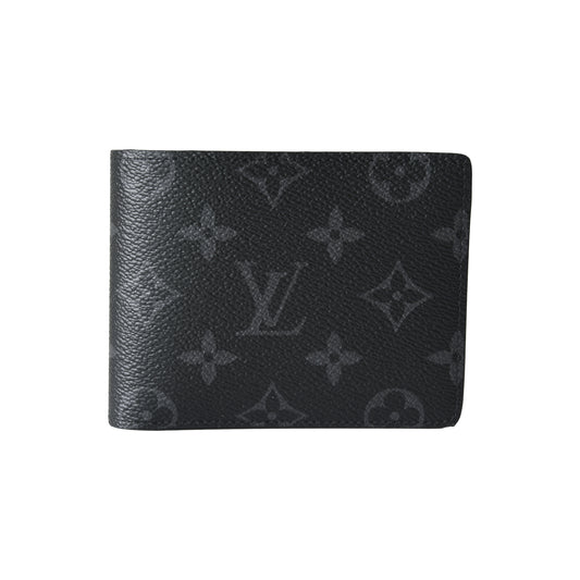 Louis Vuitton Monogram Eclipse Multiple Bifolder Wallet Grey Black