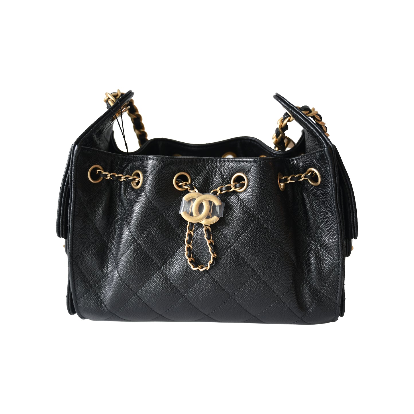 Chanel Caviar Quilted Mini 25 Hobo Bags Gold Hardware Black-NOBLEMARS