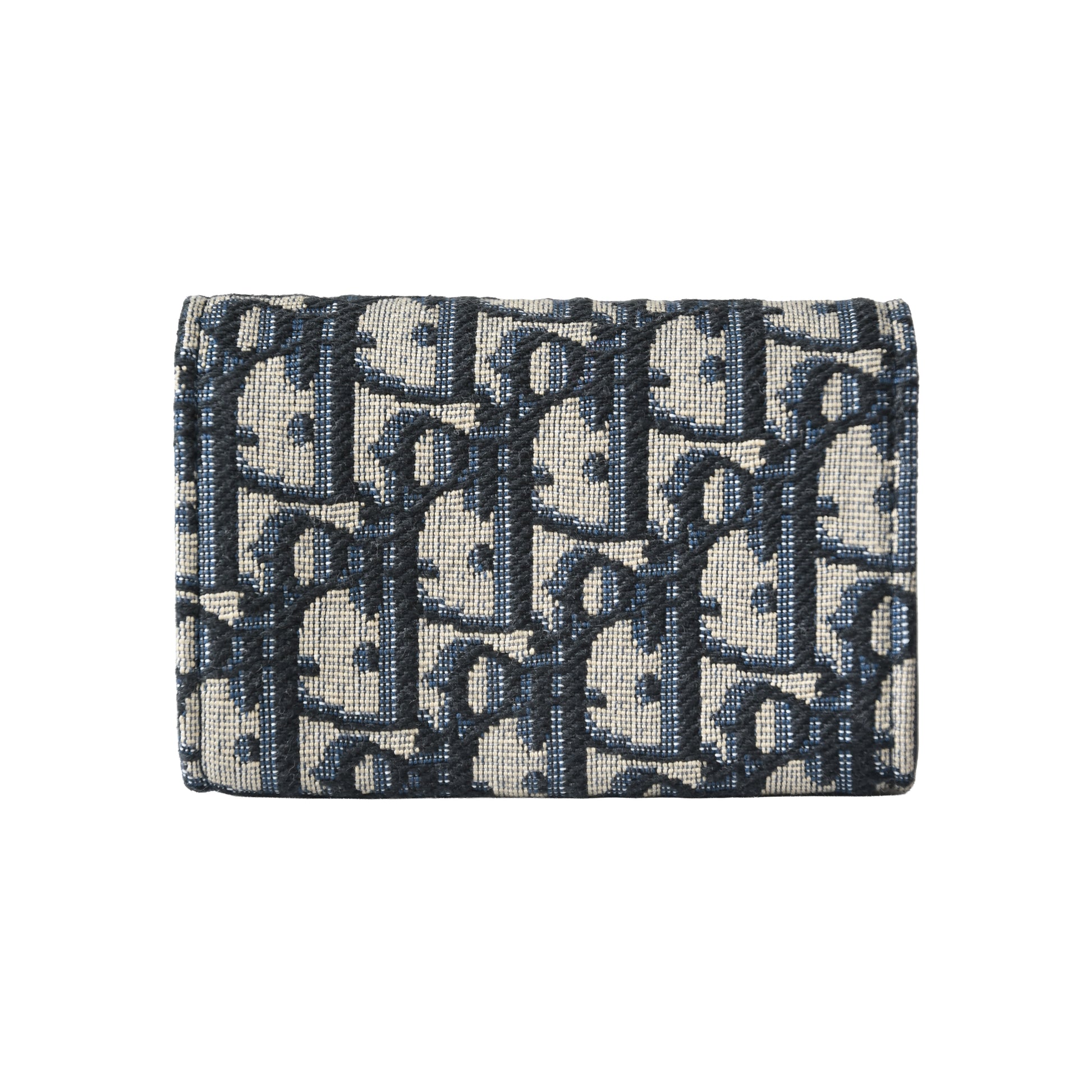 Dior Oblique Bow Glycine Oblique Jacquard With Bow Wallet Blue-NOBLEMARS
