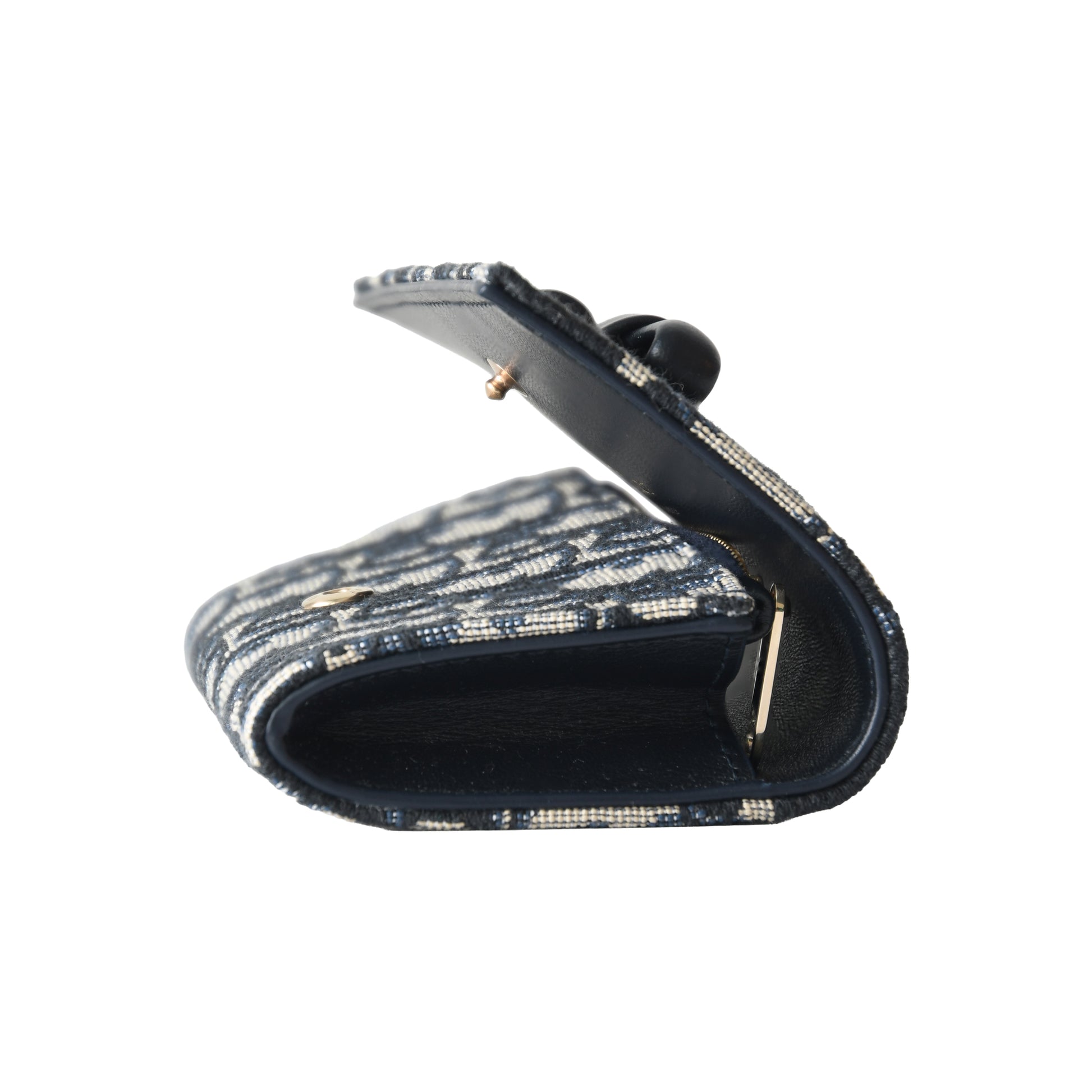 Dior Oblique Bow Glycine Oblique Jacquard With Bow Wallet Blue-NOBLEMARS
