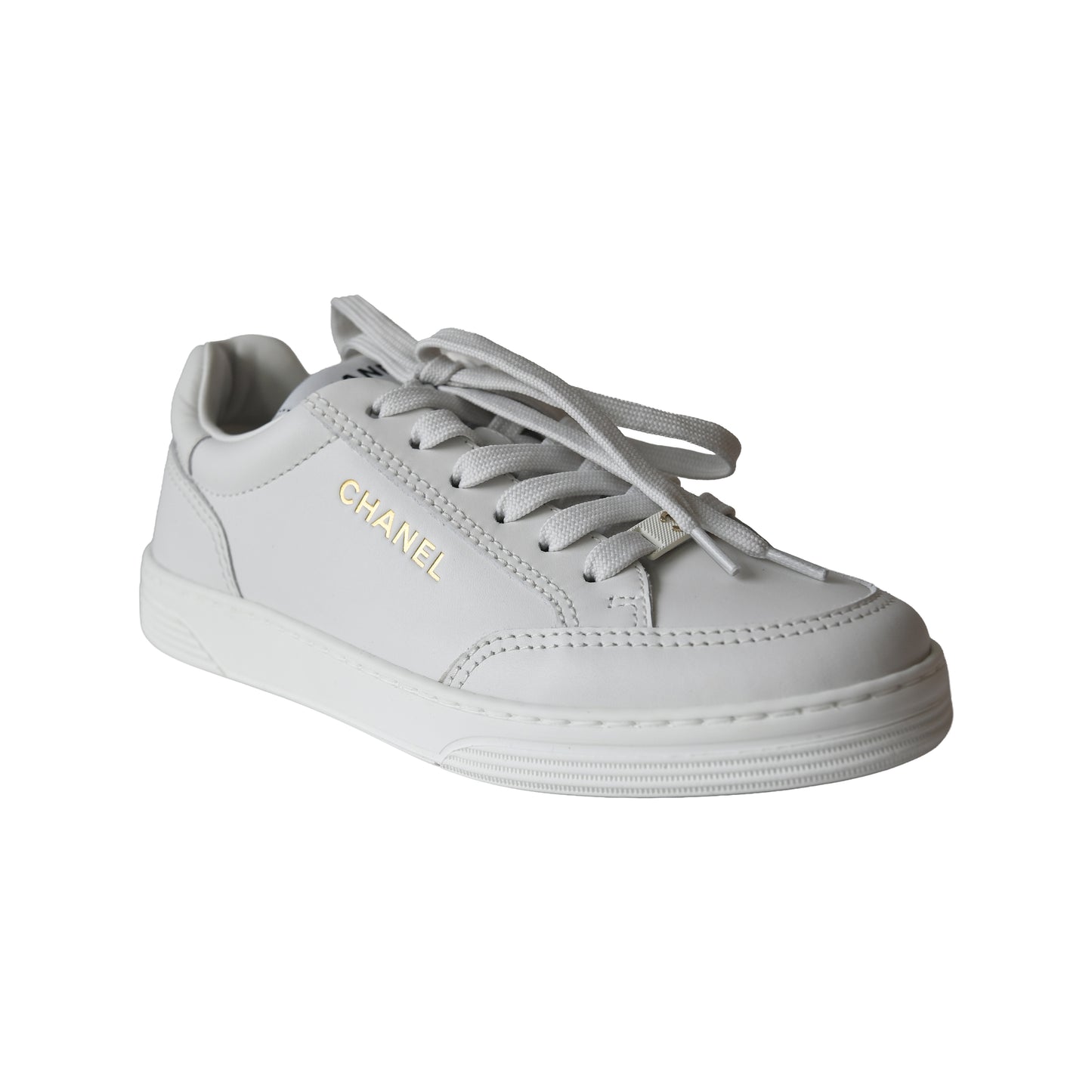 Chanel Low-Top Trainer Sneakers White-NOBLEMARS