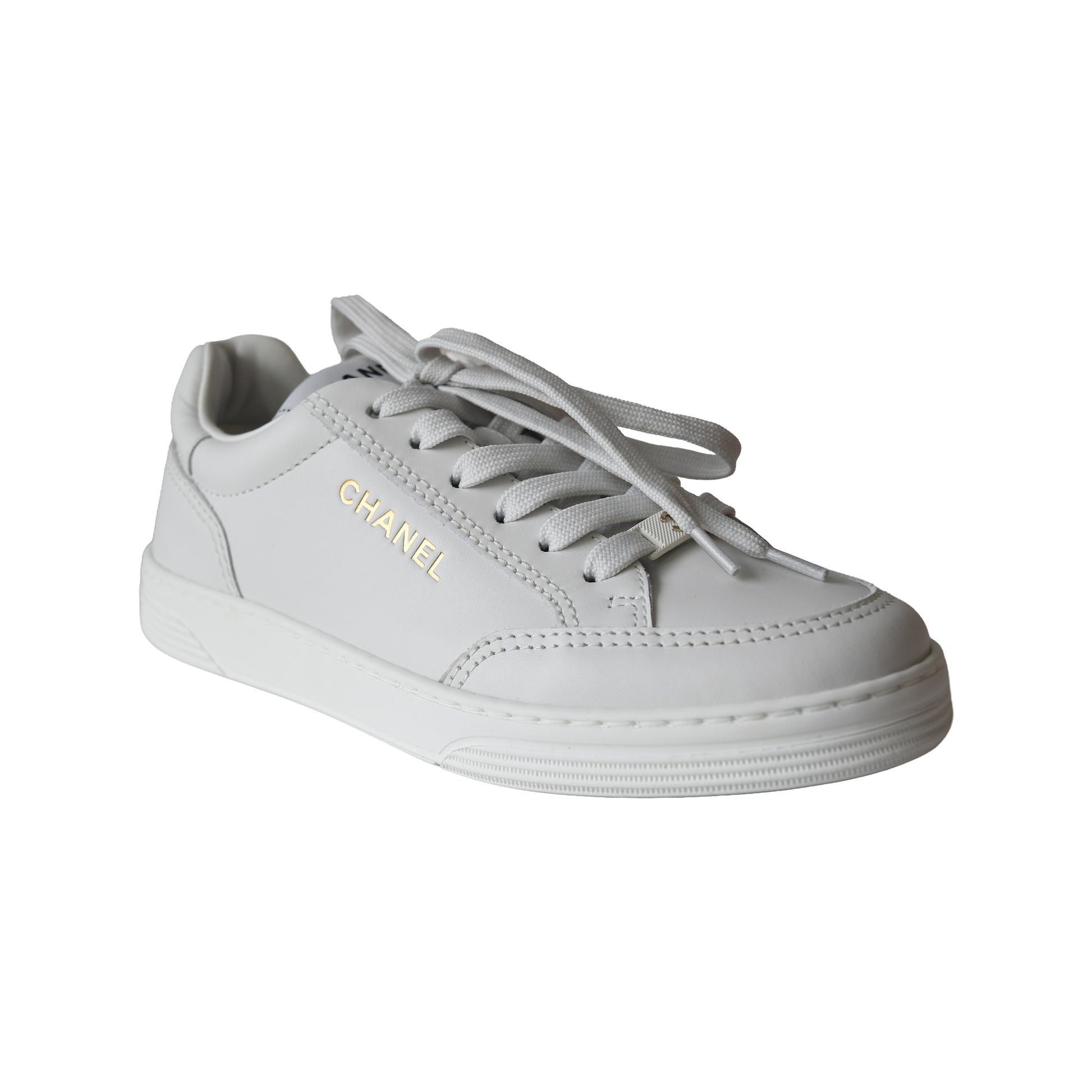 Chanel Low-Top Trainer Sneakers White-NOBLEMARS