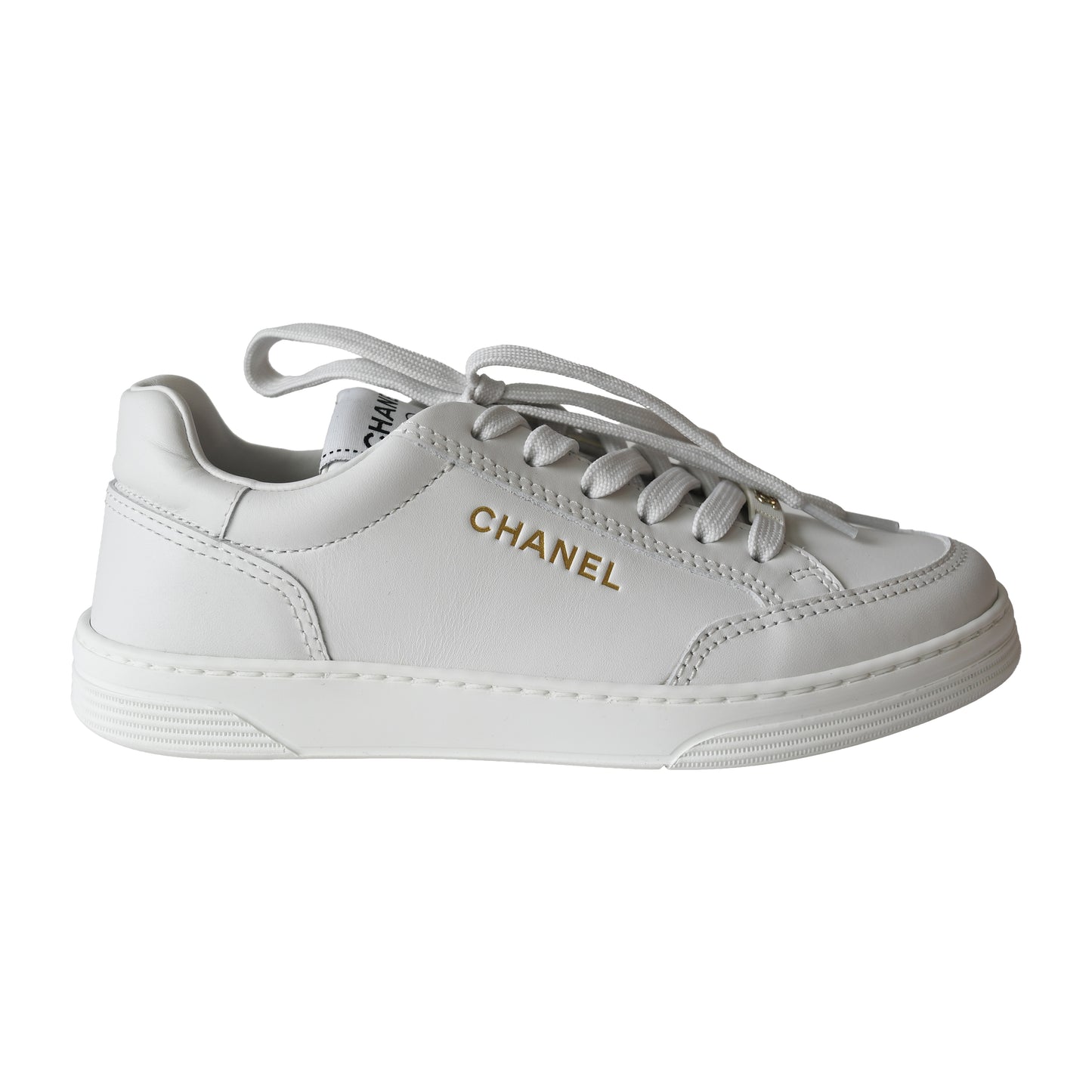 Chanel Low-Top Trainer Sneakers White-NOBLEMARS