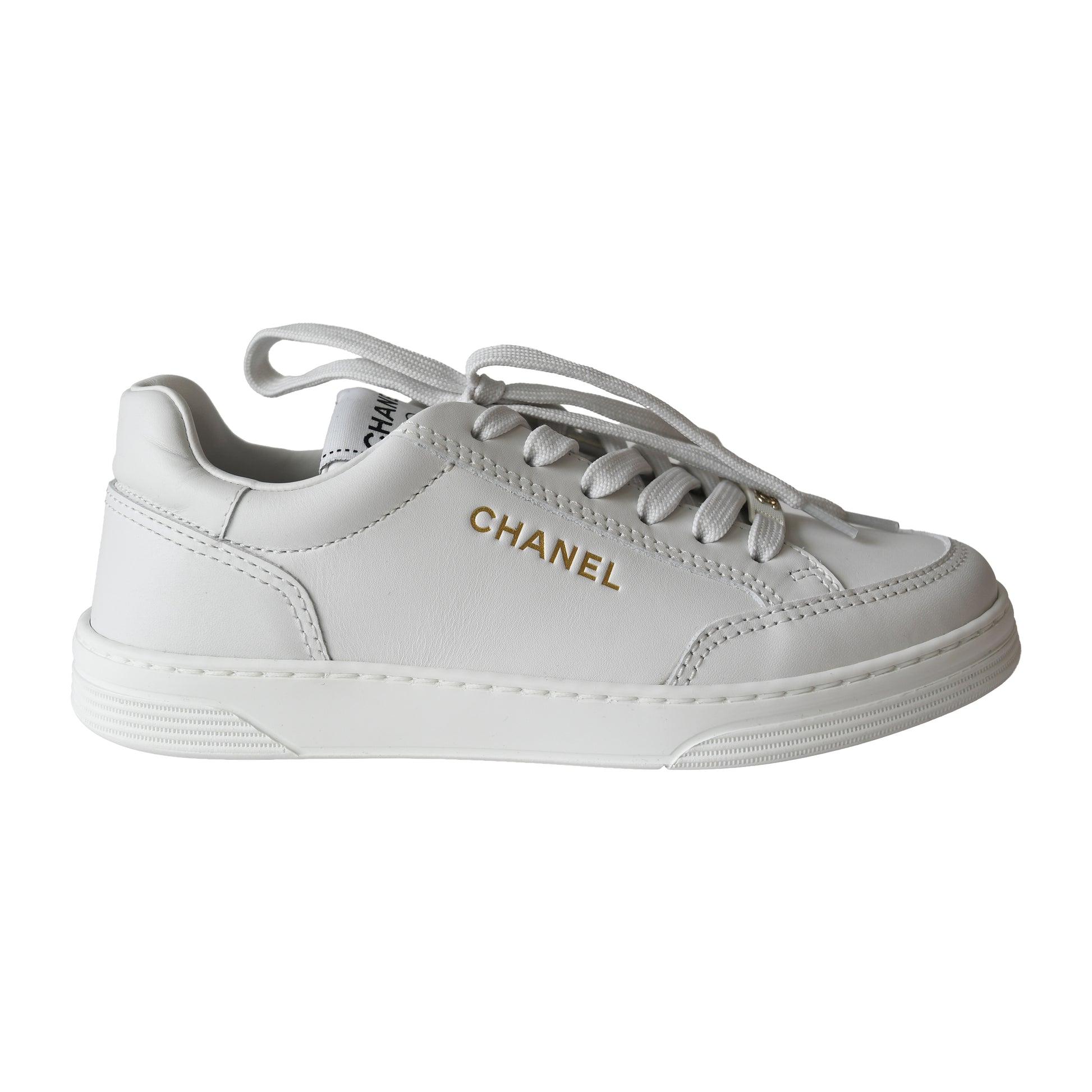 Chanel Low-Top Trainer Sneakers White-NOBLEMARS