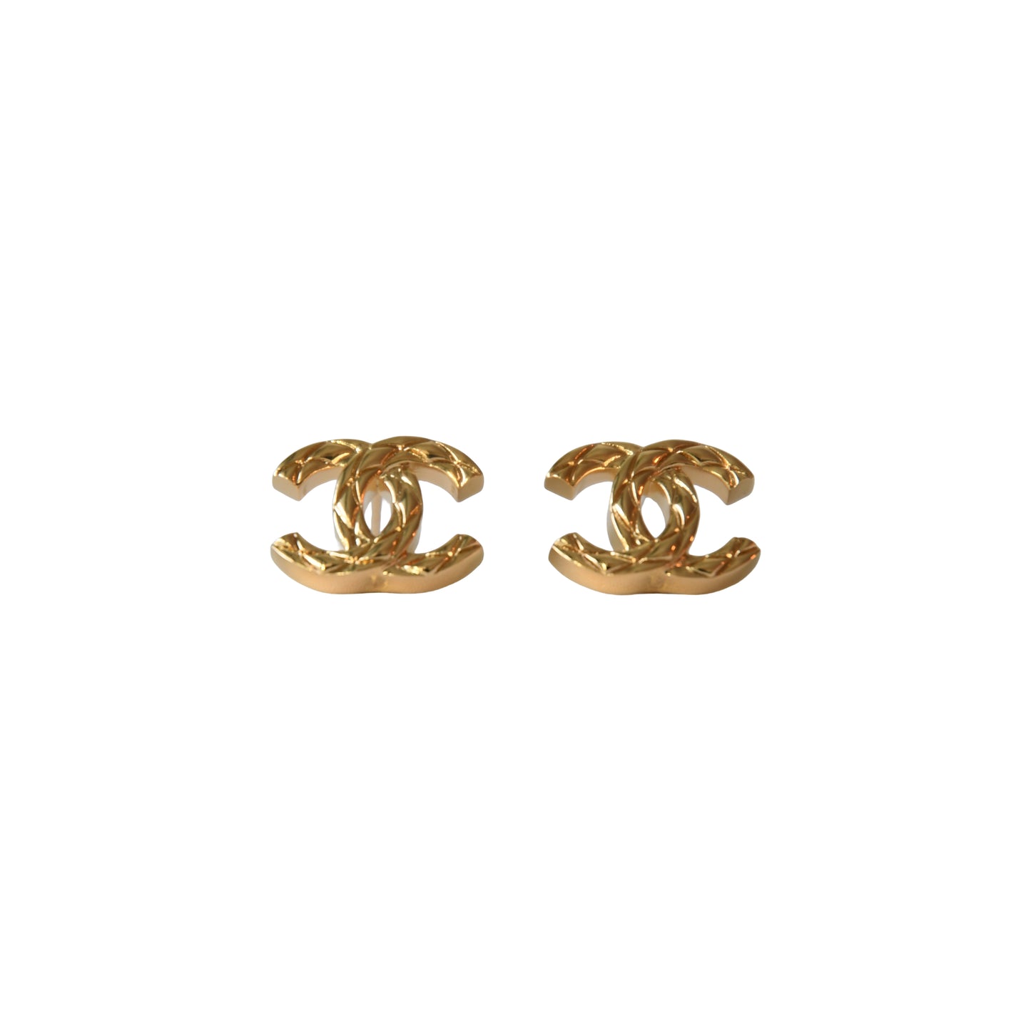 Chanel 26p Quilted Matelasse CC Earrings Gold-NOBLEMARS