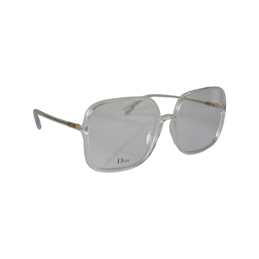 Dior Stellaire O1F Bold Square Shaped Transparent Frames Eyeglasses White