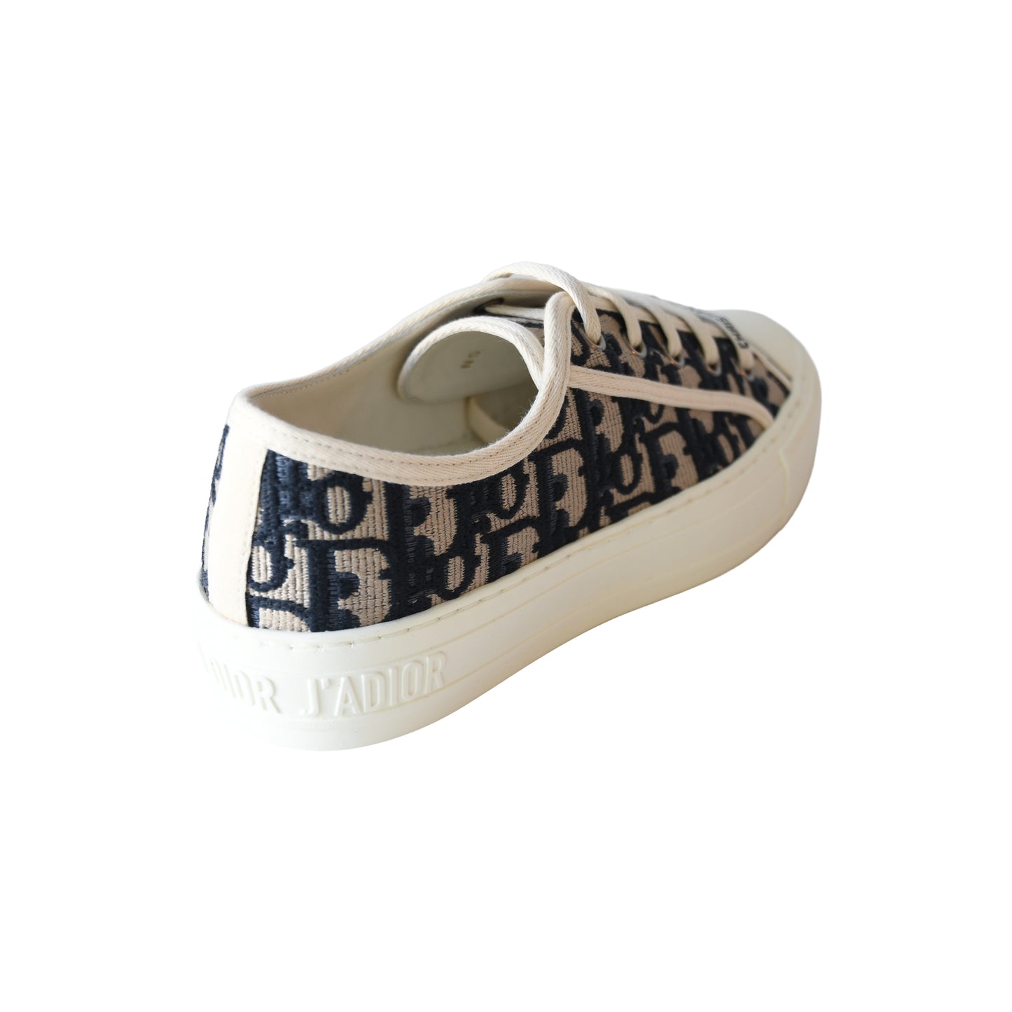 Dior Oblique Embroidered Cotton Canvas Walk'n' Sneakers Deep Blue White-NOBLEMARS