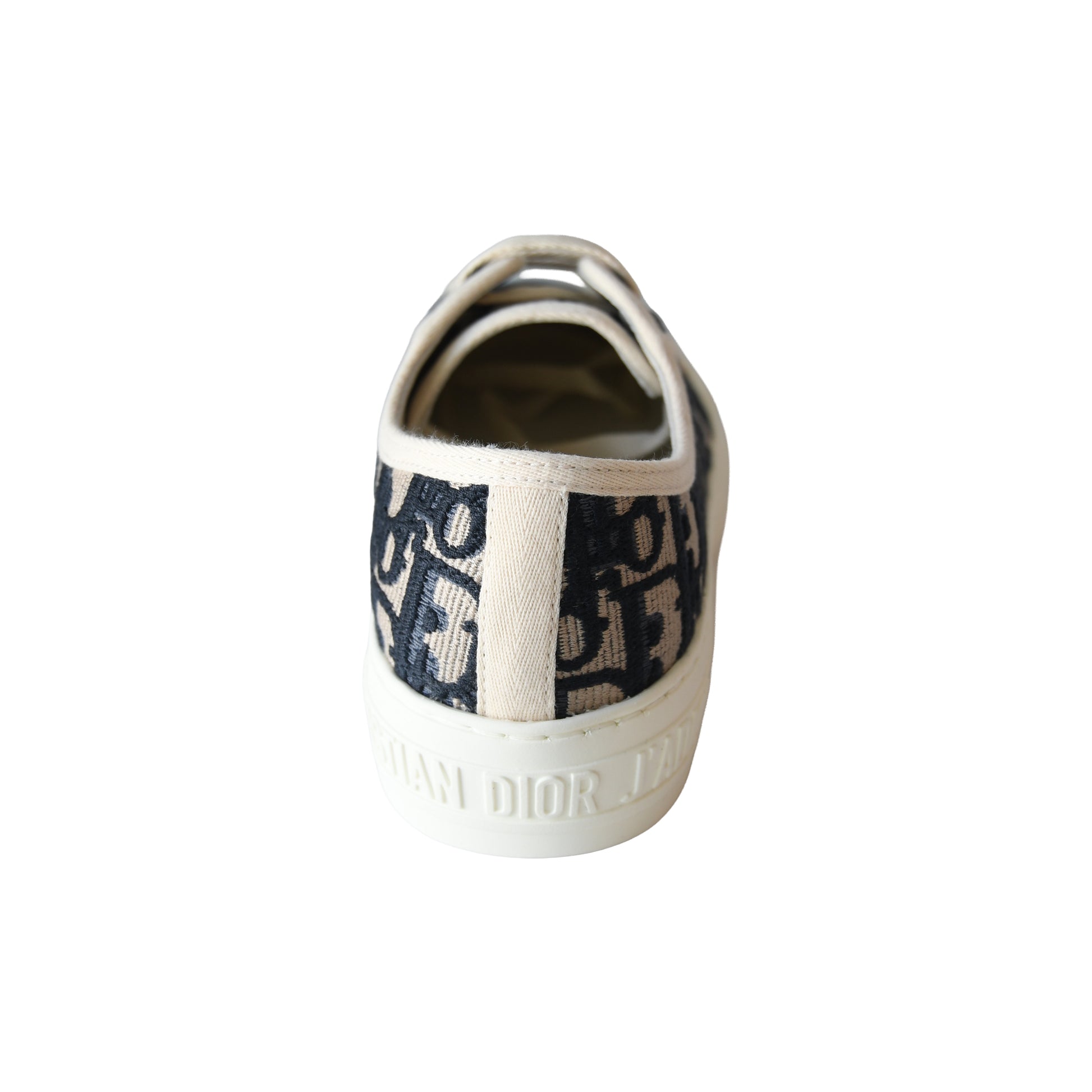 Dior Oblique Embroidered Cotton Canvas Walk'n' Sneakers Deep Blue White-NOBLEMARS