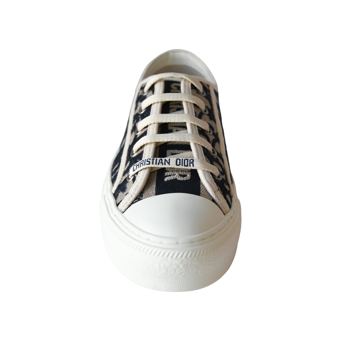 Dior Oblique Embroidered Cotton Canvas Walk'n' Sneakers Deep Blue White-NOBLEMARS