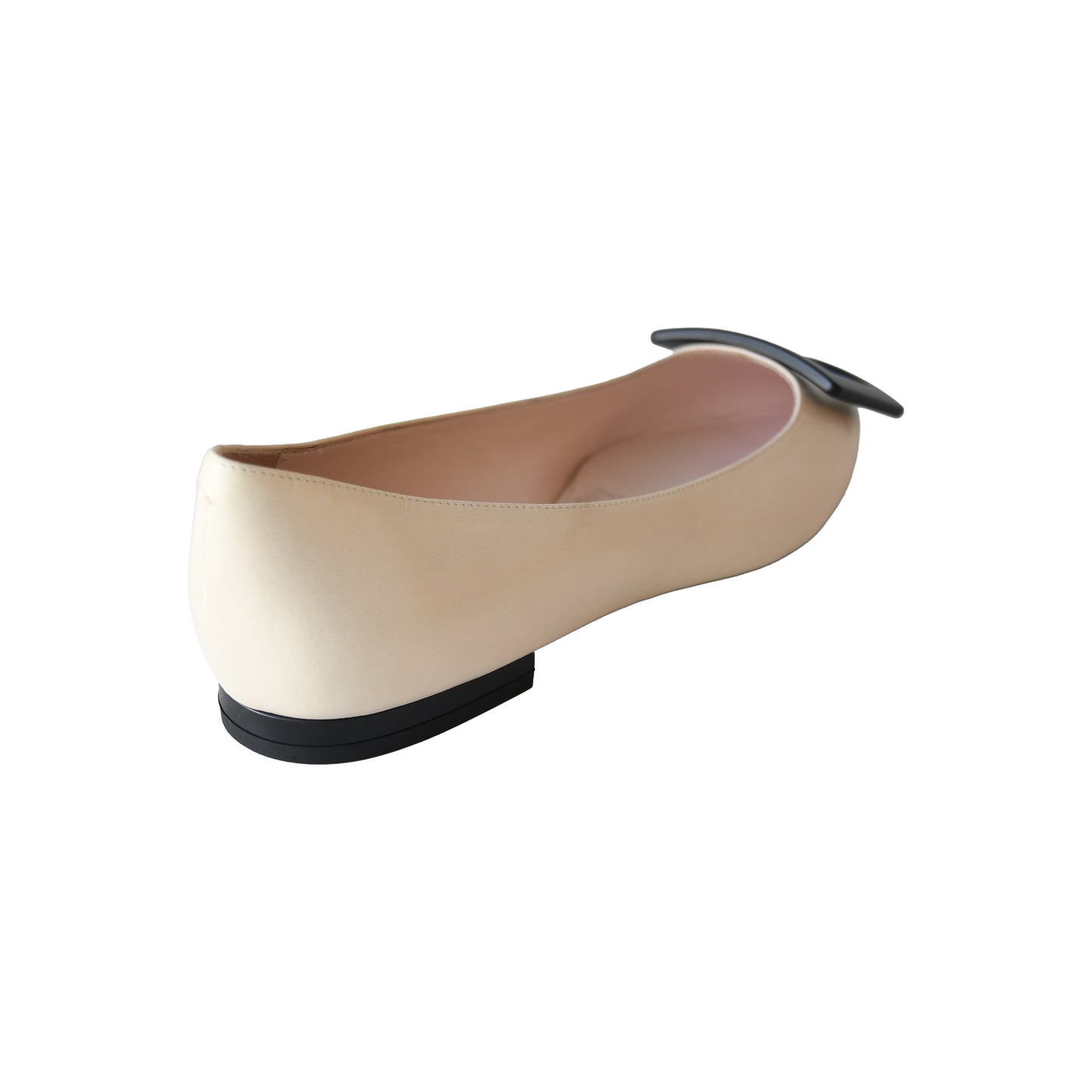 Roger Vivier Gommettine Ball Patent Leather Ballet Flats Beige-NOBLEMARS