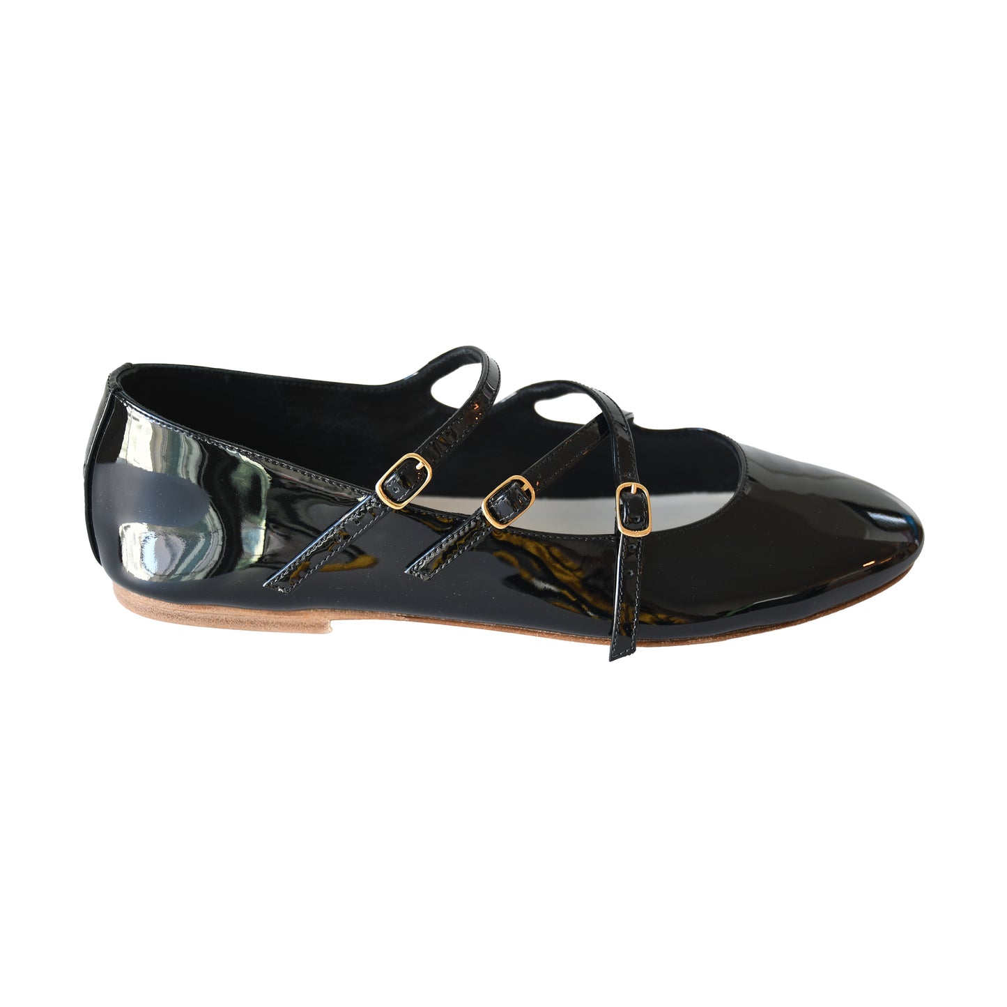Celine Criss-Cross Babies Ballerina Flats Black-NOBLEMARS
