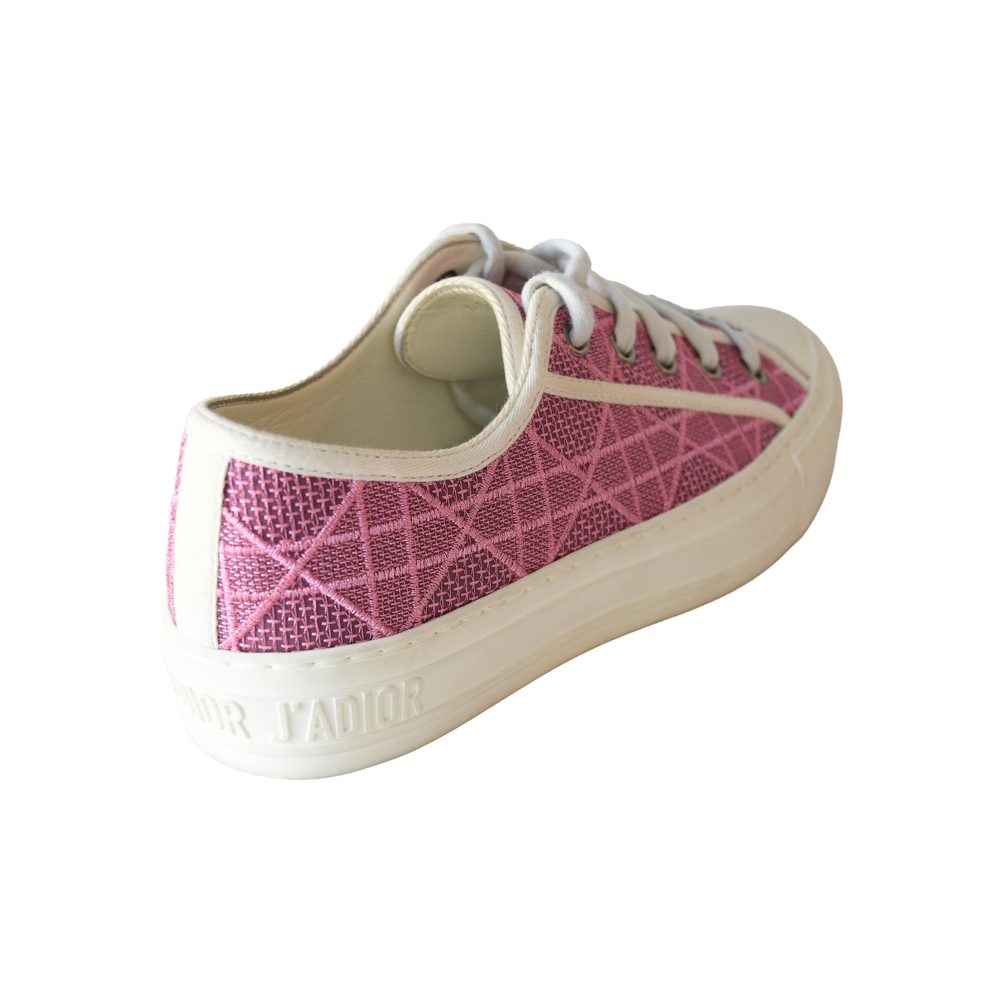 Dior Walk'n' Faded Cannage Motif Embroidered Denim Sneakers Pink-NOBLEMARS