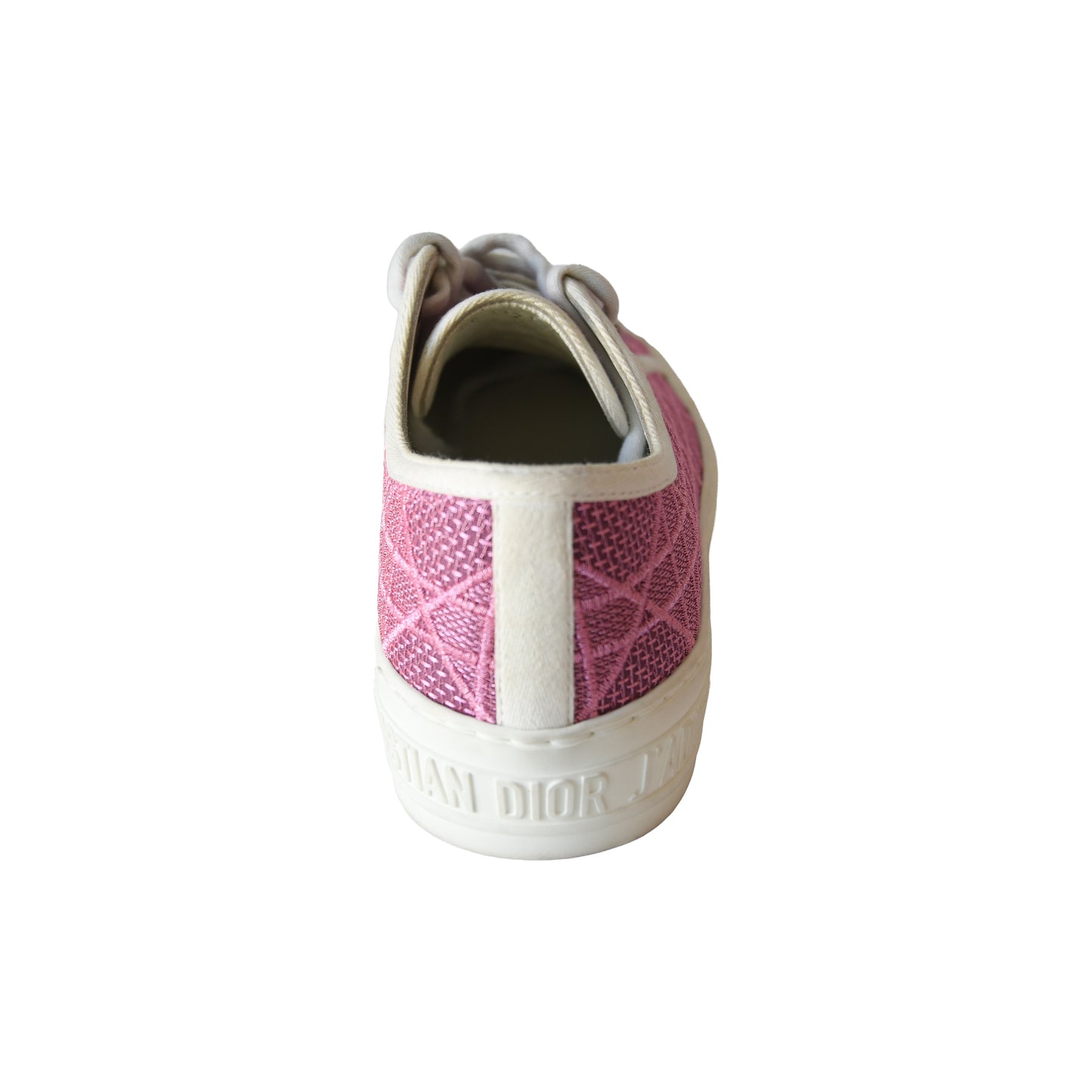 Dior Walk'n' Faded Cannage Motif Embroidered Denim Sneakers Pink-NOBLEMARS