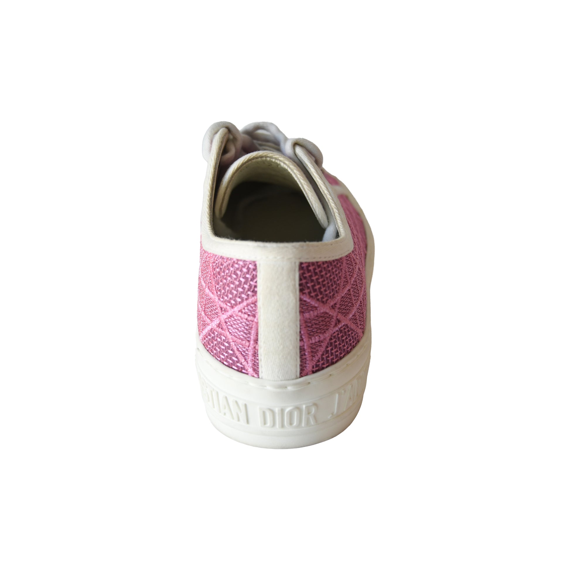 Dior Walk'n' Faded Cannage Motif Embroidered Denim Sneakers Pink-NOBLEMARS