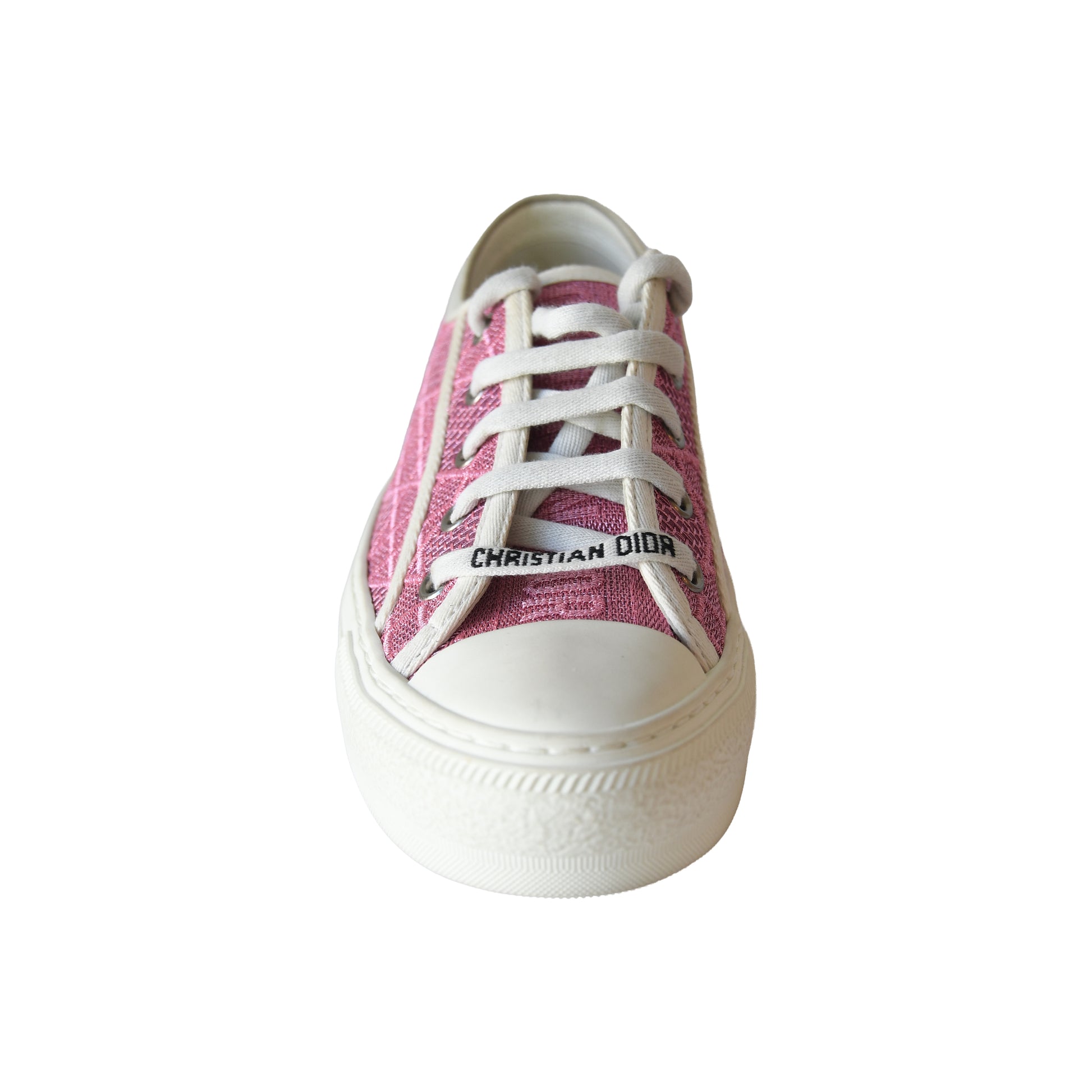 Dior Walk'n' Faded Cannage Motif Embroidered Denim Sneakers Pink-NOBLEMARS