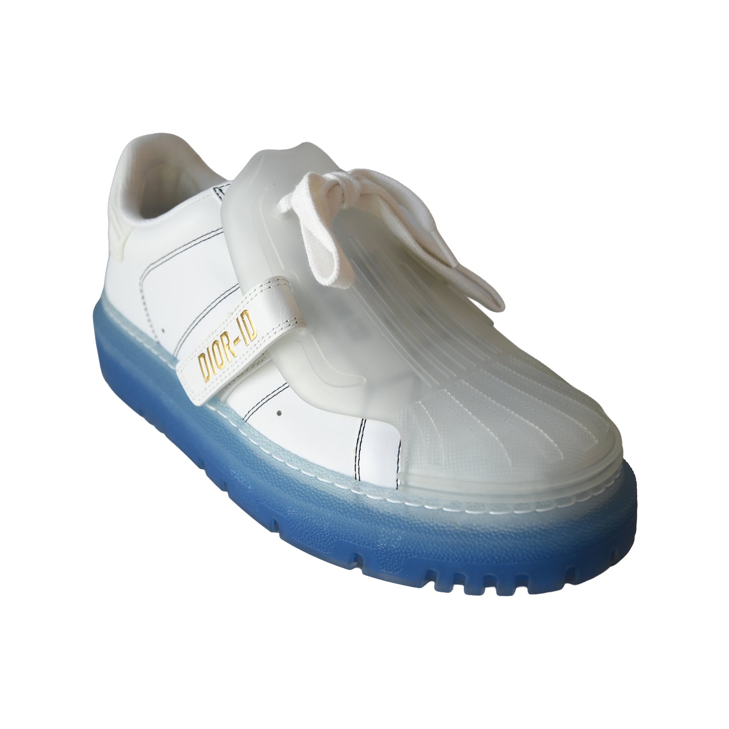 Dior Dior-ID Transparent Deep Blue Rubber Sole Sneakers White-NOBLEMARS
