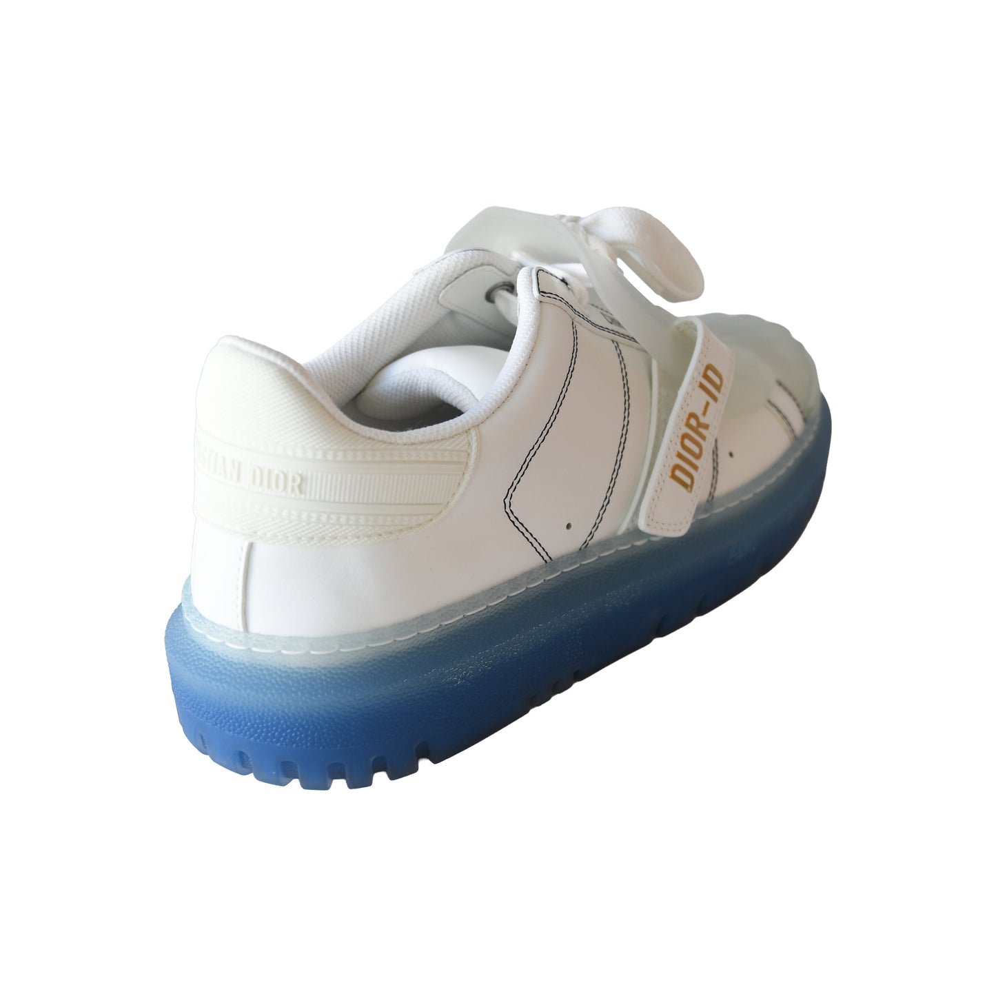 Dior Dior-ID Transparent Deep Blue Rubber Sole Sneakers White-NOBLEMARS