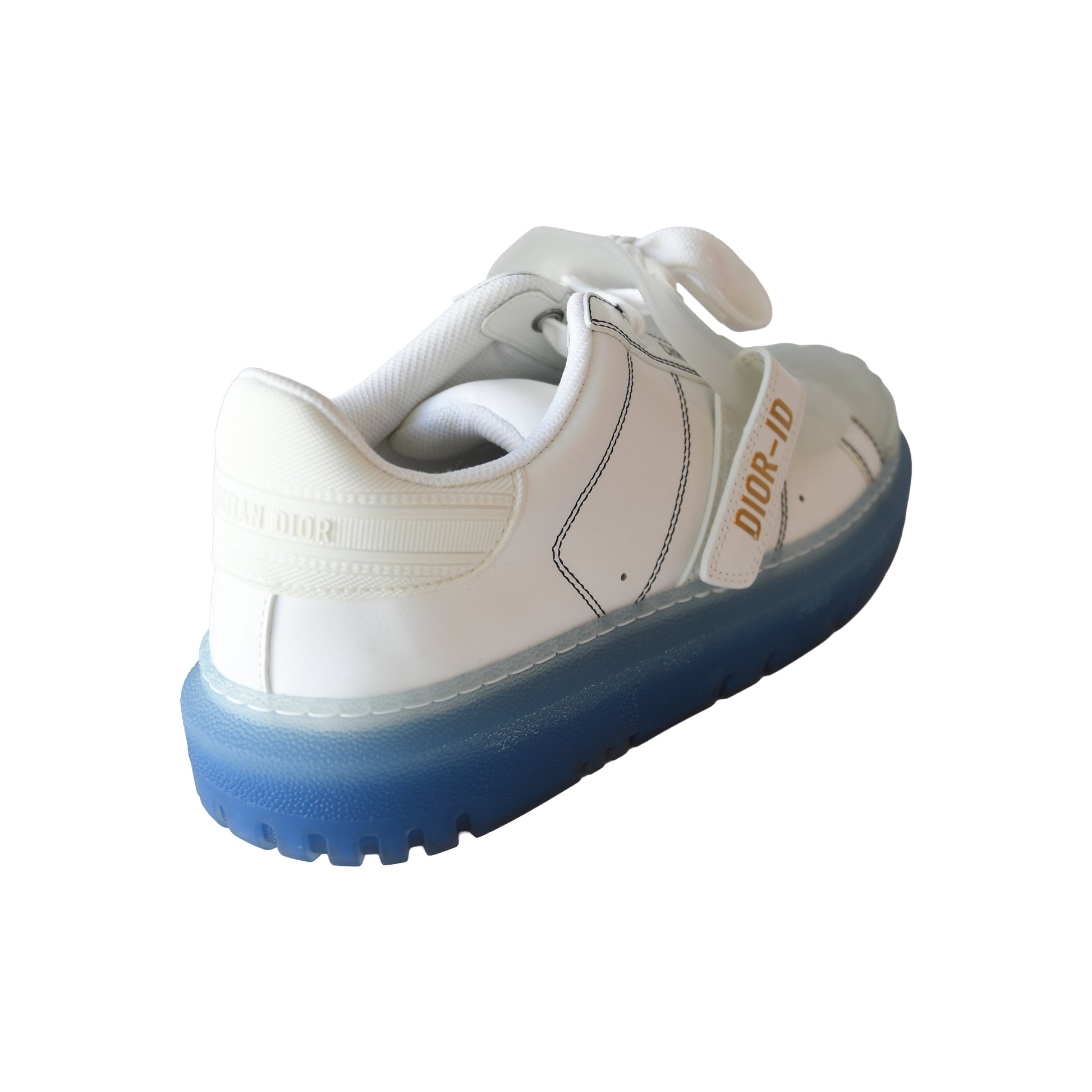 Dior Dior-ID Transparent Deep Blue Rubber Sole Sneakers White-NOBLEMARS
