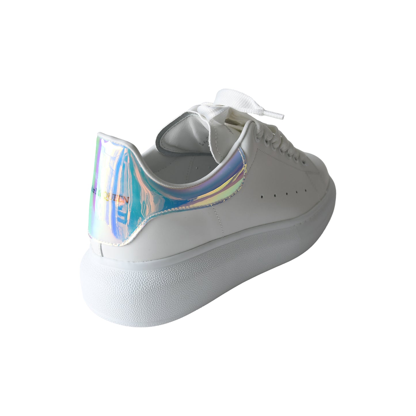 Alexander McQueen Iridescent Oversized Sneaker Larry Trainers White Shock Pink-NOBLEMARS