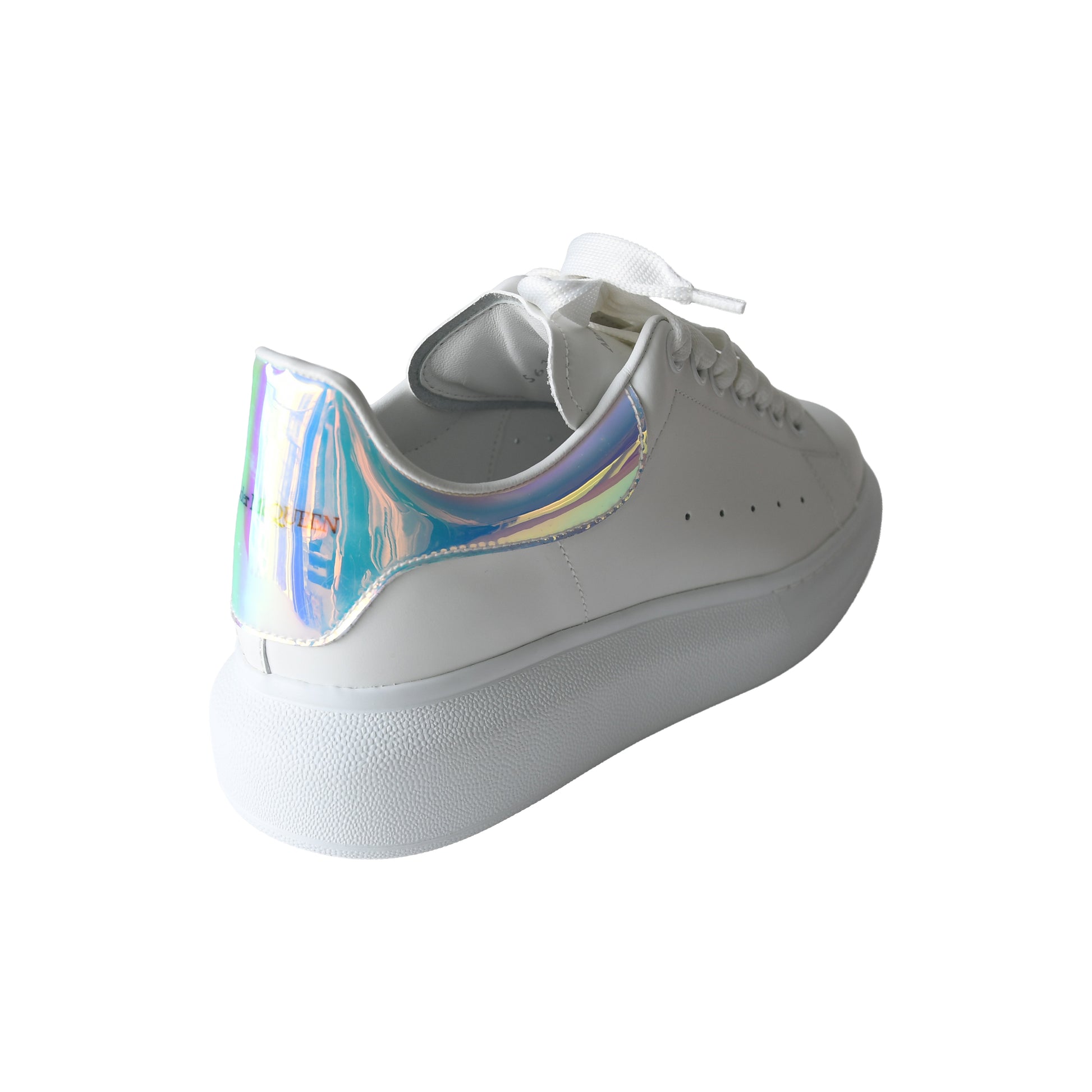 Alexander McQueen Iridescent Oversized Sneaker Larry Trainers White Shock Pink-NOBLEMARS
