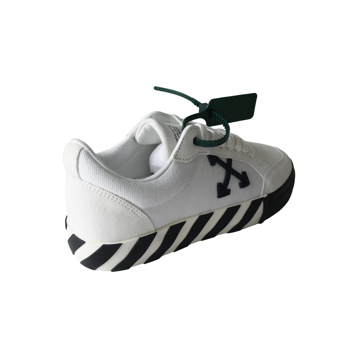 Off White Low Vulcanized Canvas Suede Sneaker White Navy-NOBLEMARS