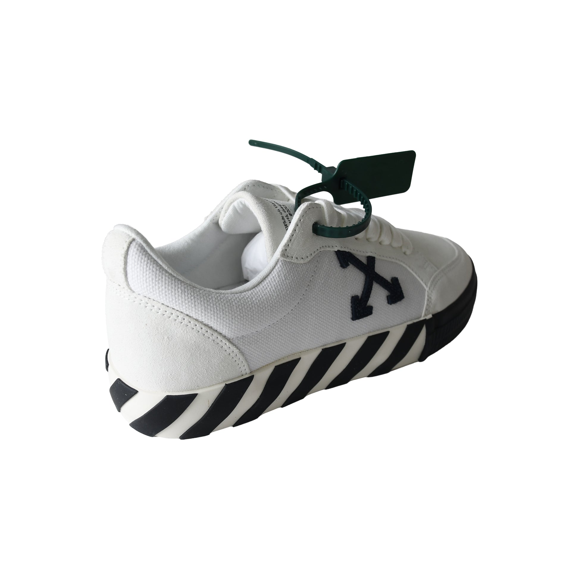 Off White Low Vulcanized Canvas Suede Sneaker White Navy-NOBLEMARS