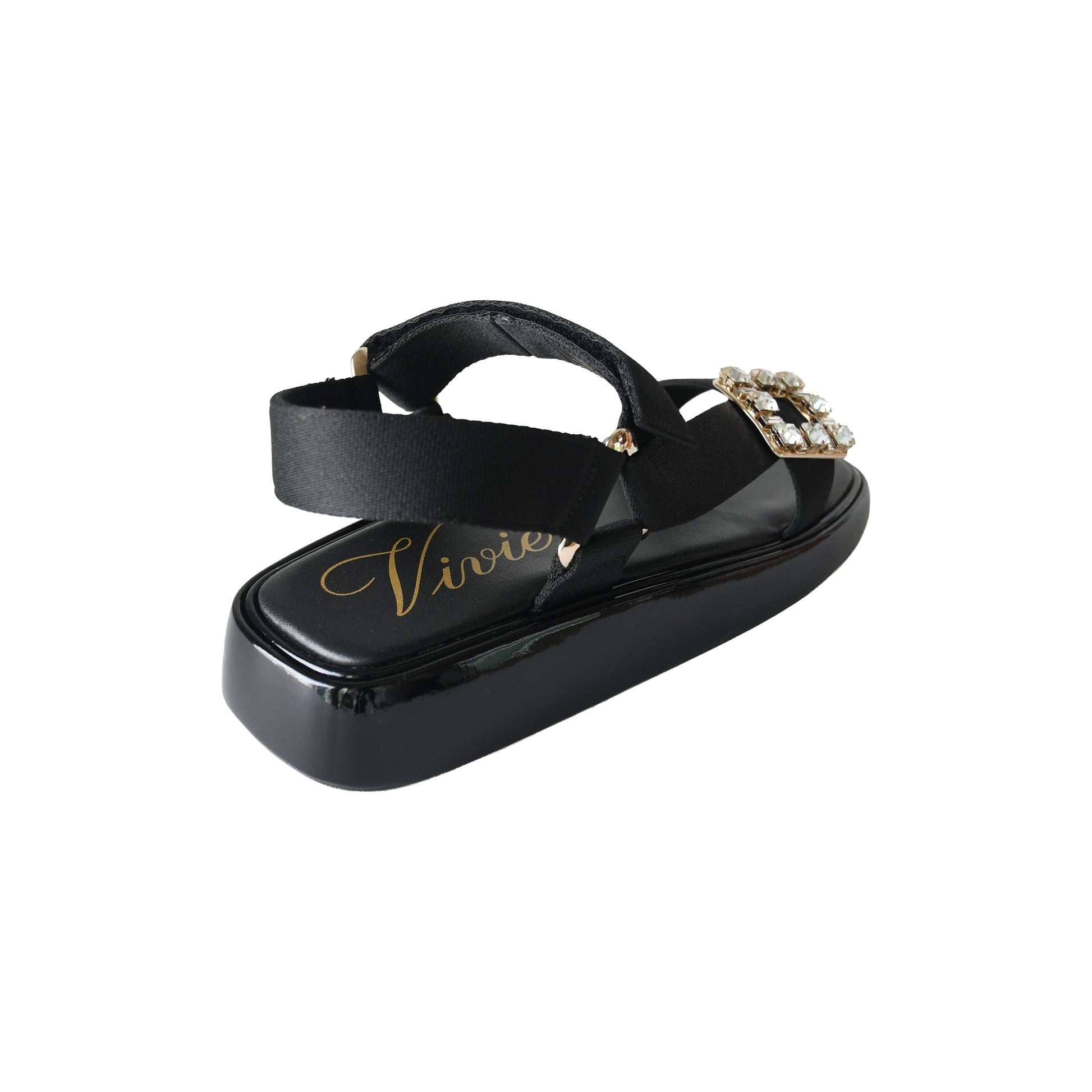 Roger Vivier Vivier Slide Trekky Sandal Black-NOBLEMARS