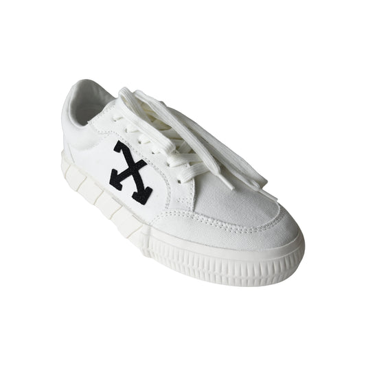 Off-White Low Vulcanized Canvas Sneaker White Black-NOBLEMARS