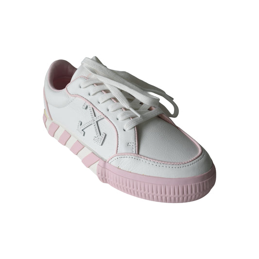 Off White Low Vulcanized Outlined Sneaker White Pink-NOBLEMARS