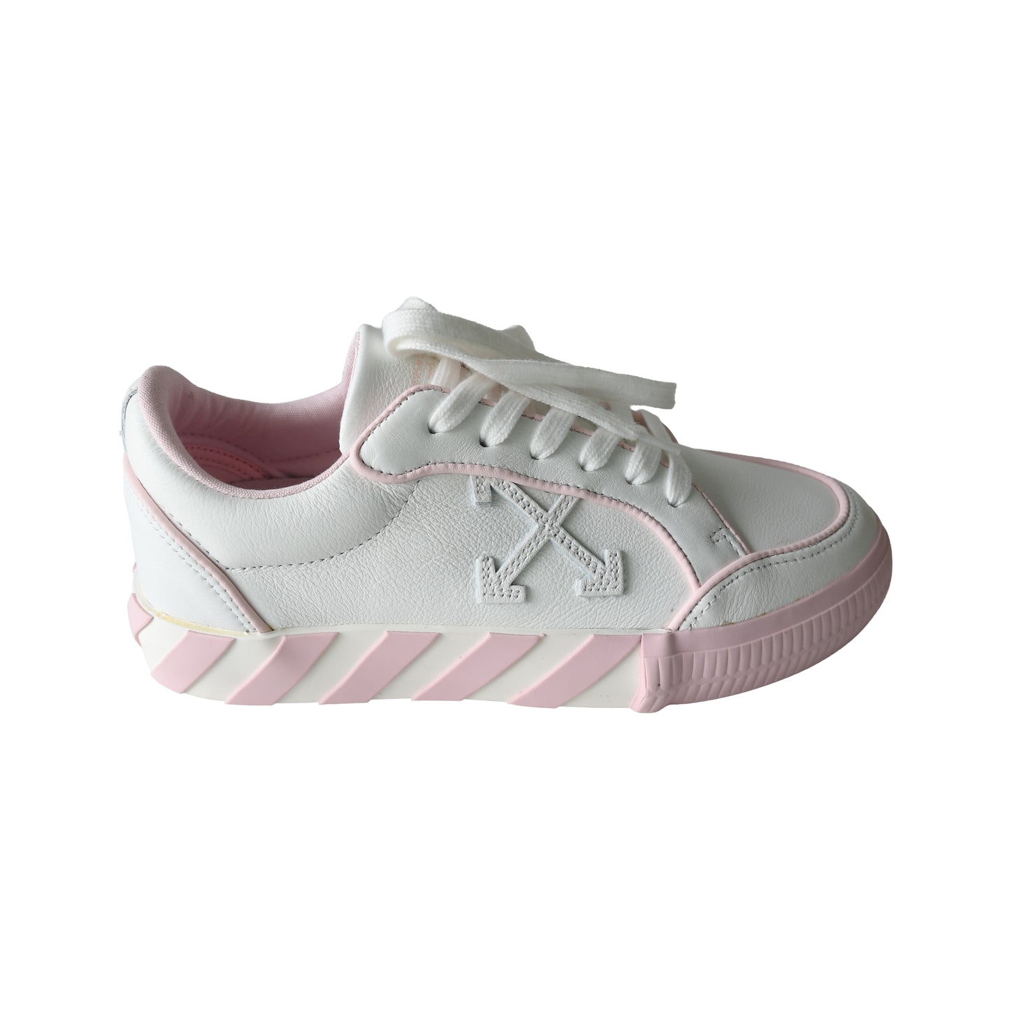 Off White Low Vulcanized Outlined Sneaker White Pink-NOBLEMARS