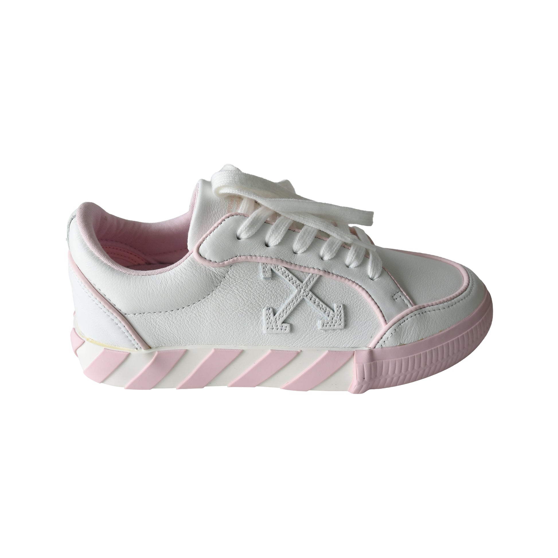 Off White Low Vulcanized Outlined Sneaker White Pink-NOBLEMARS