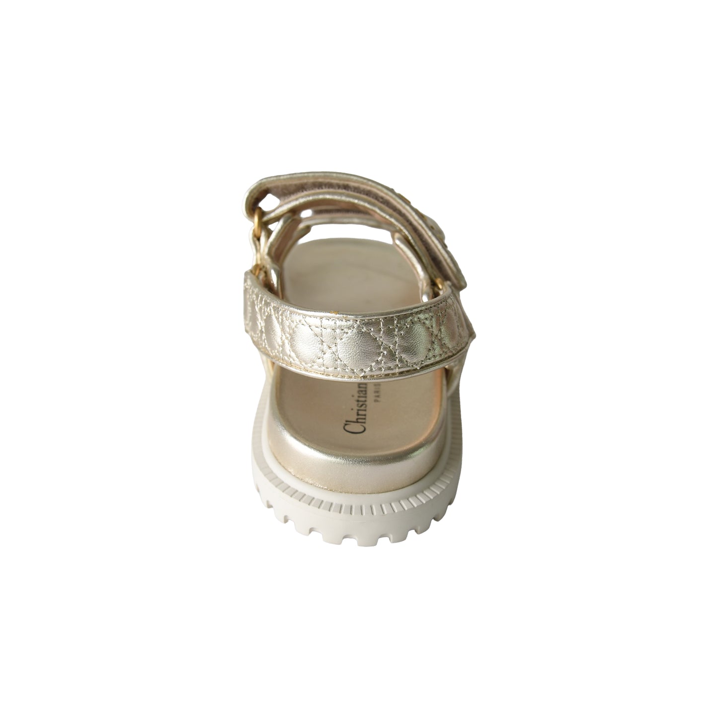 Dior DiorAct Sandal Cannage Laminat Pale Gold-NOBLEMARS