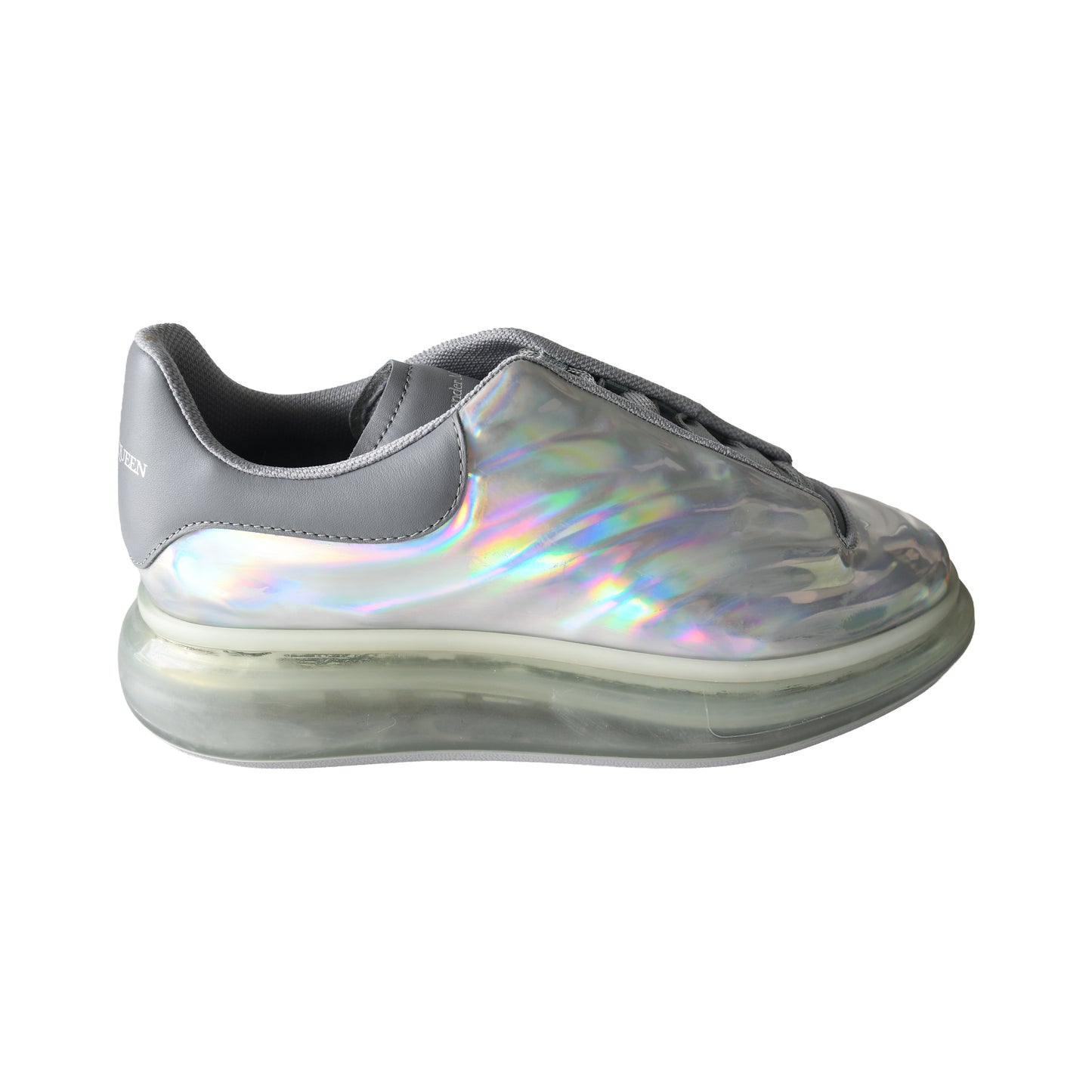 Alexander McQueen Oversized Glitter Sneaker Silver-NOBLEMARS