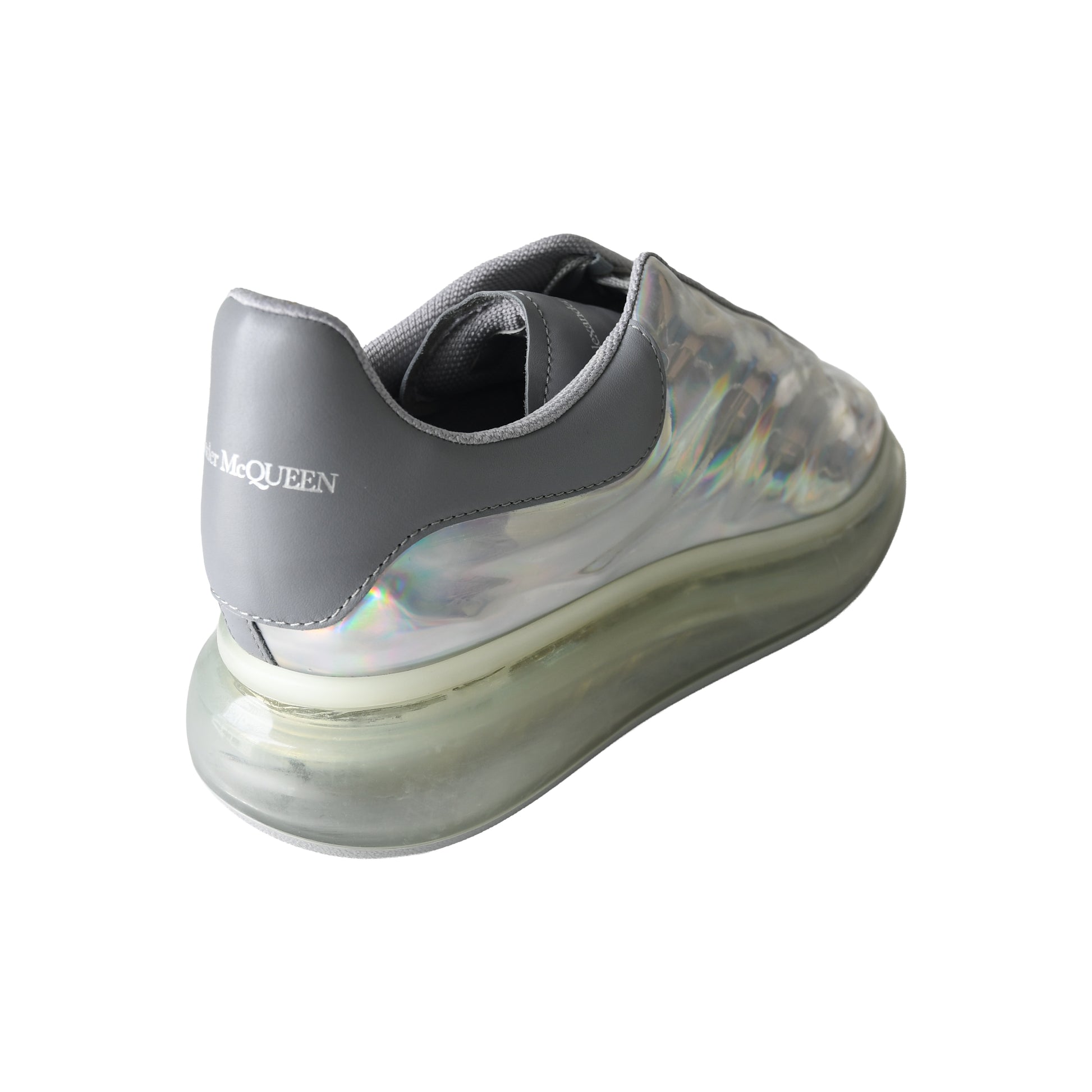 Alexander McQueen Oversized Glitter Sneaker Silver-NOBLEMARS