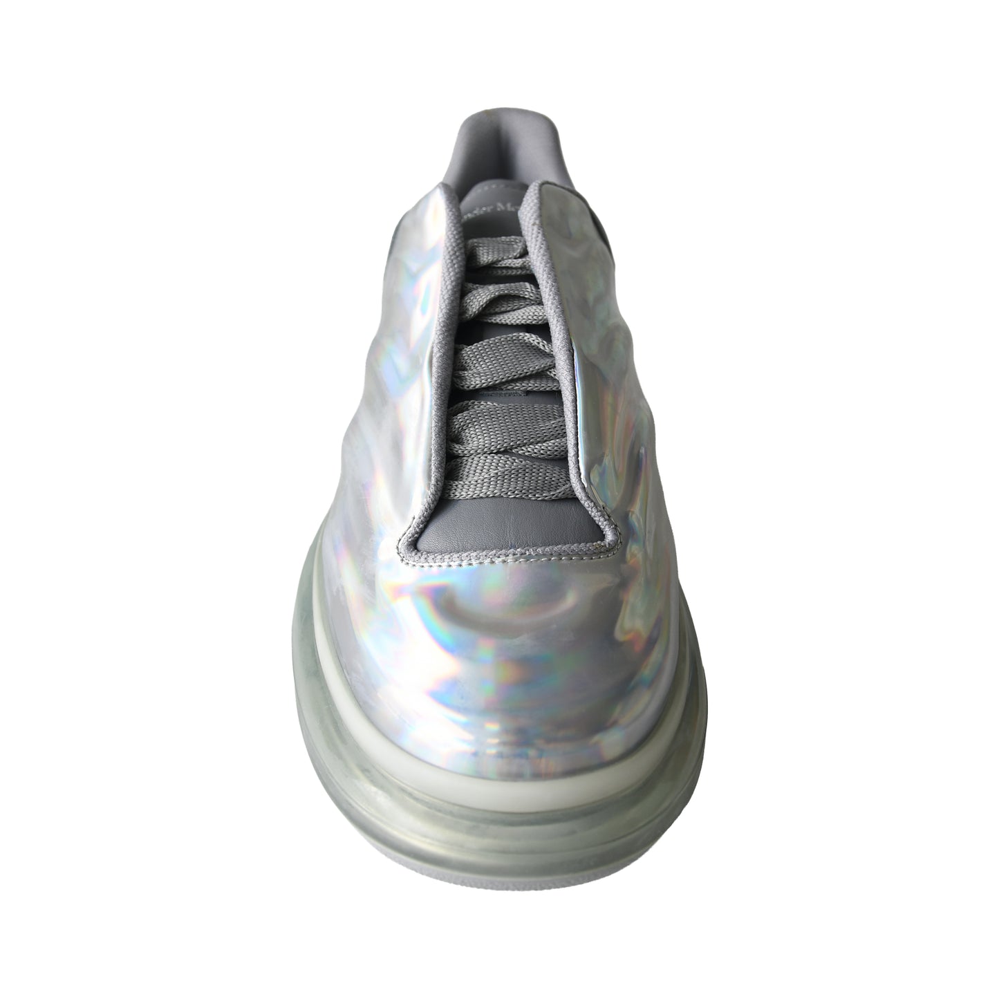 Alexander McQueen Oversized Glitter Sneaker Silver-NOBLEMARS