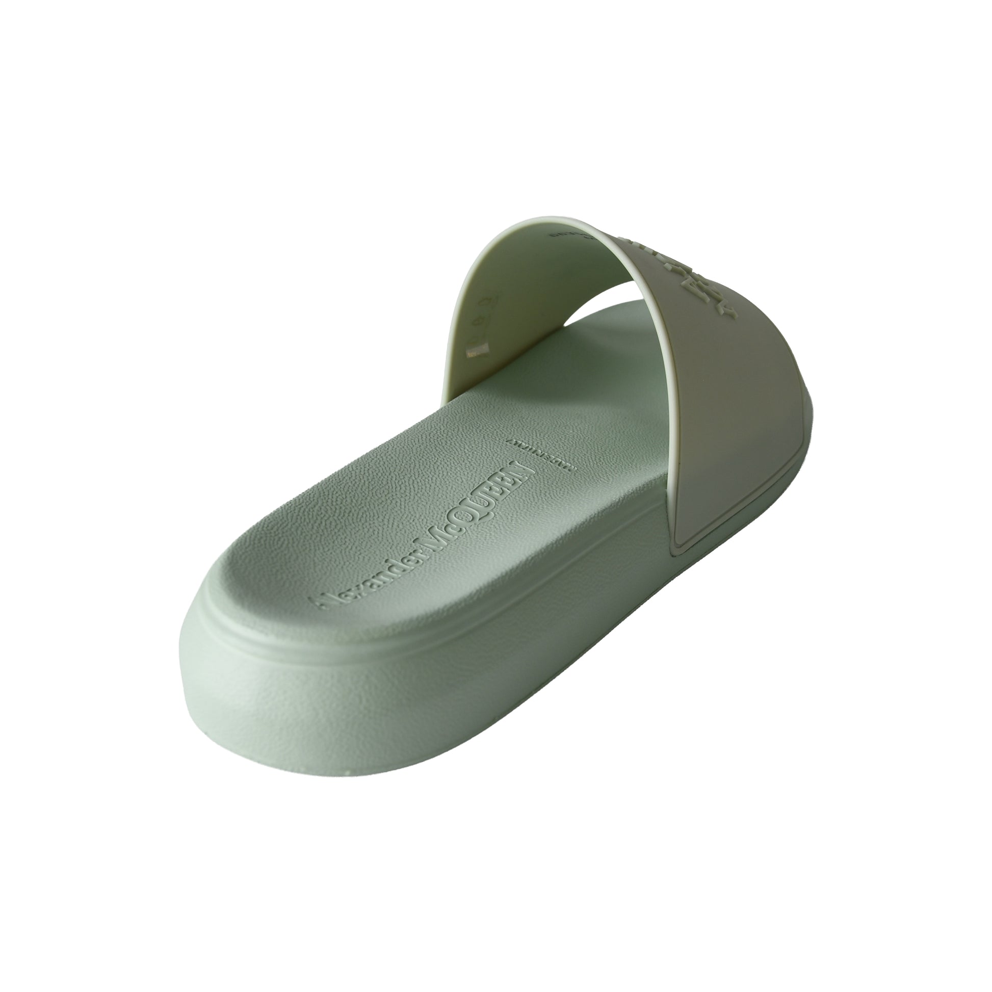 Alexander McQueen Logo Rubber Slide Sandal Pistachio-NOBLEMARS