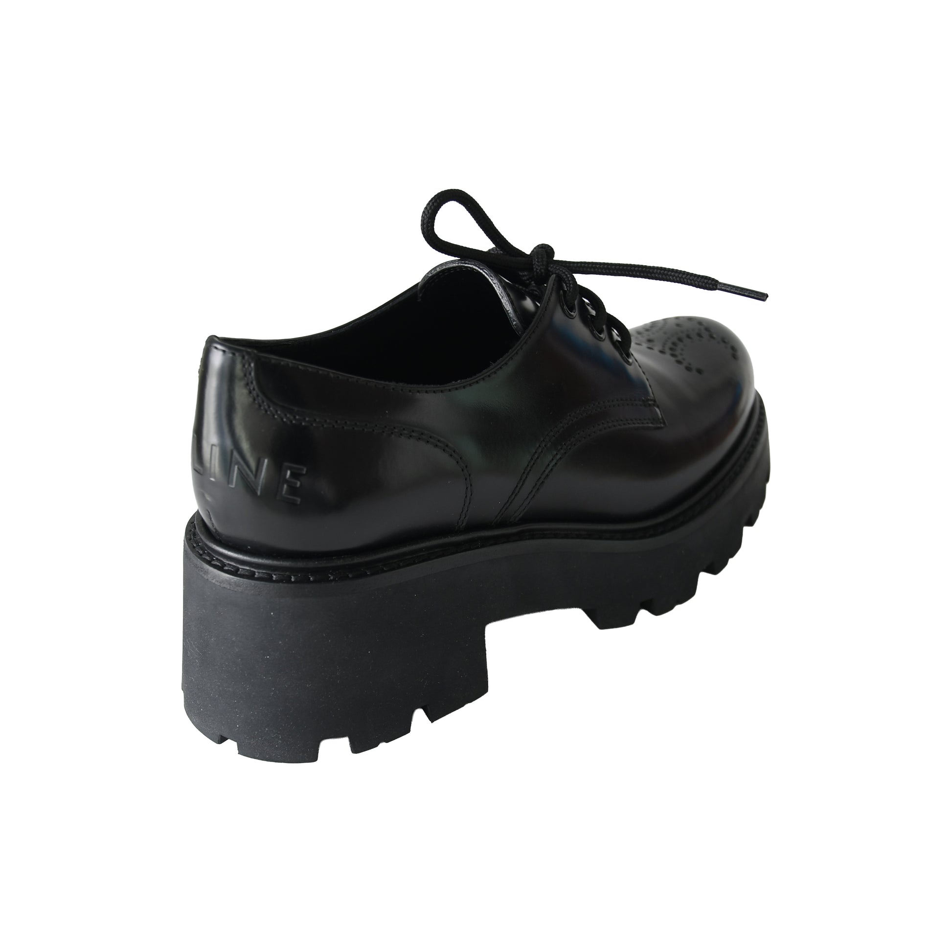 Celine Cameron Derby Triomphe 45 Polished Bull Black-NOBLEMARS