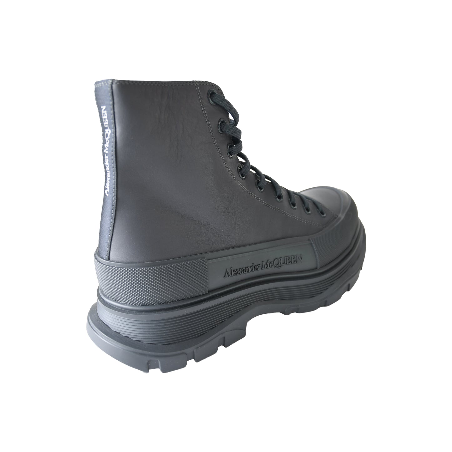 Alexander McQueen Boxer Dog Calf Boots Anthracite Dark Grey-NOBLEMARS