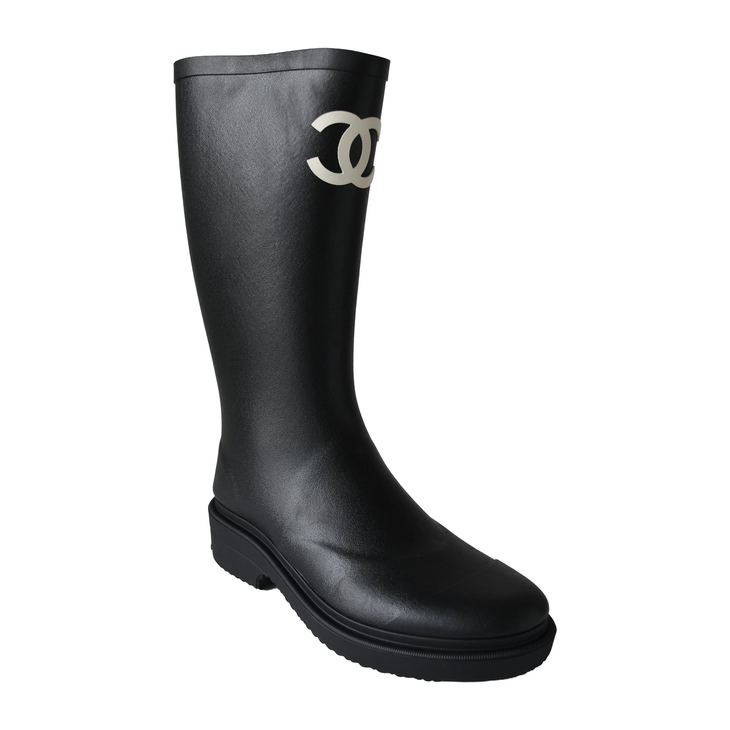 Chanel Calfskin High Boots Black-NOBLEMARS