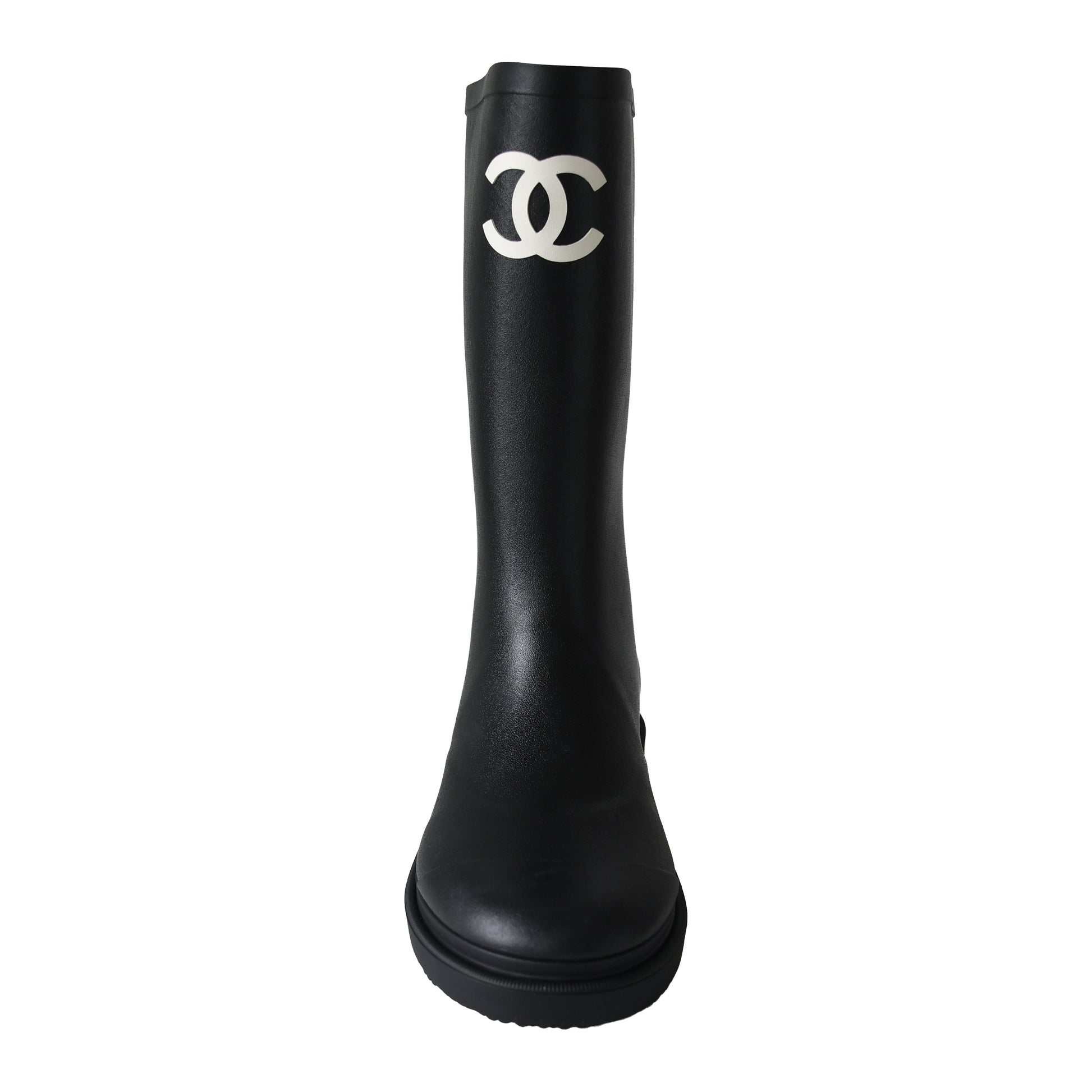 Chanel Calfskin High Boots Black-NOBLEMARS