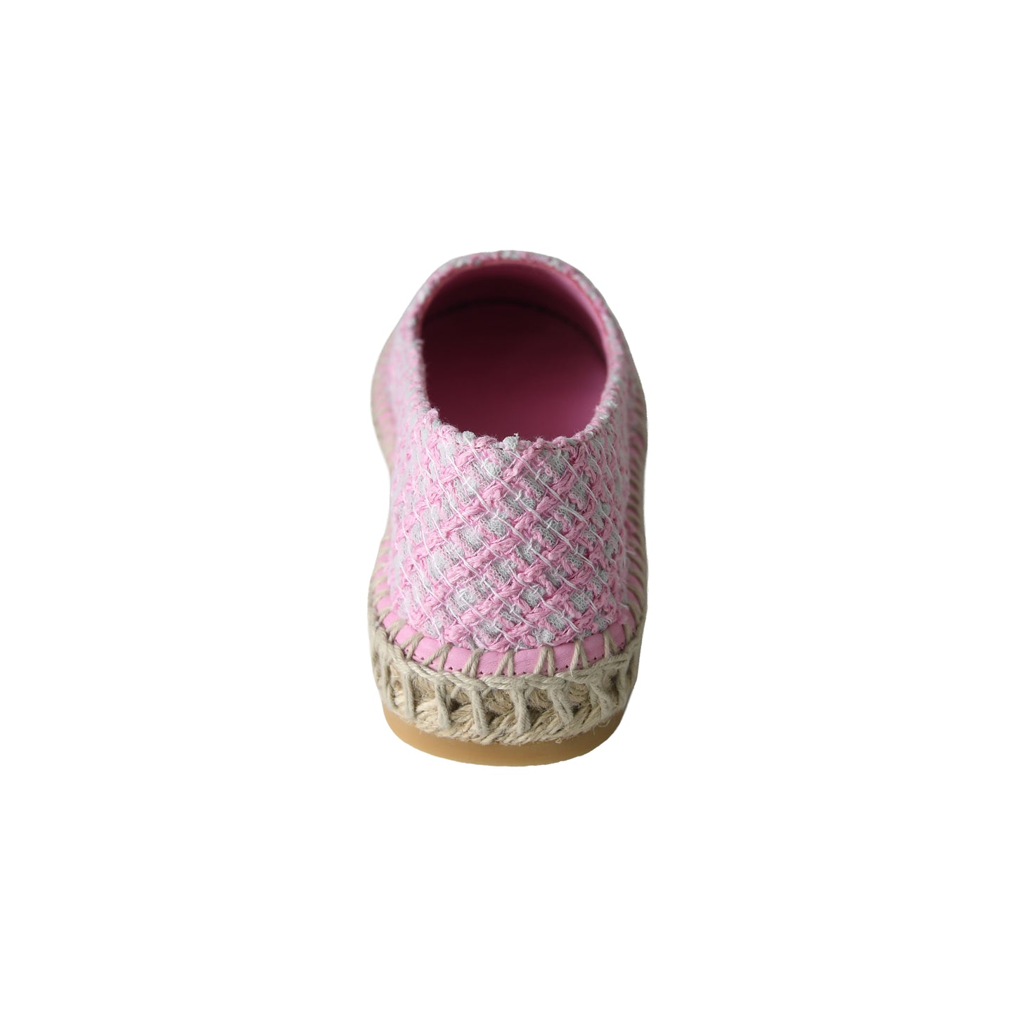 Chanel Espadrilles Tweed Lambskin Flats Light Pink White-NOBLEMARS