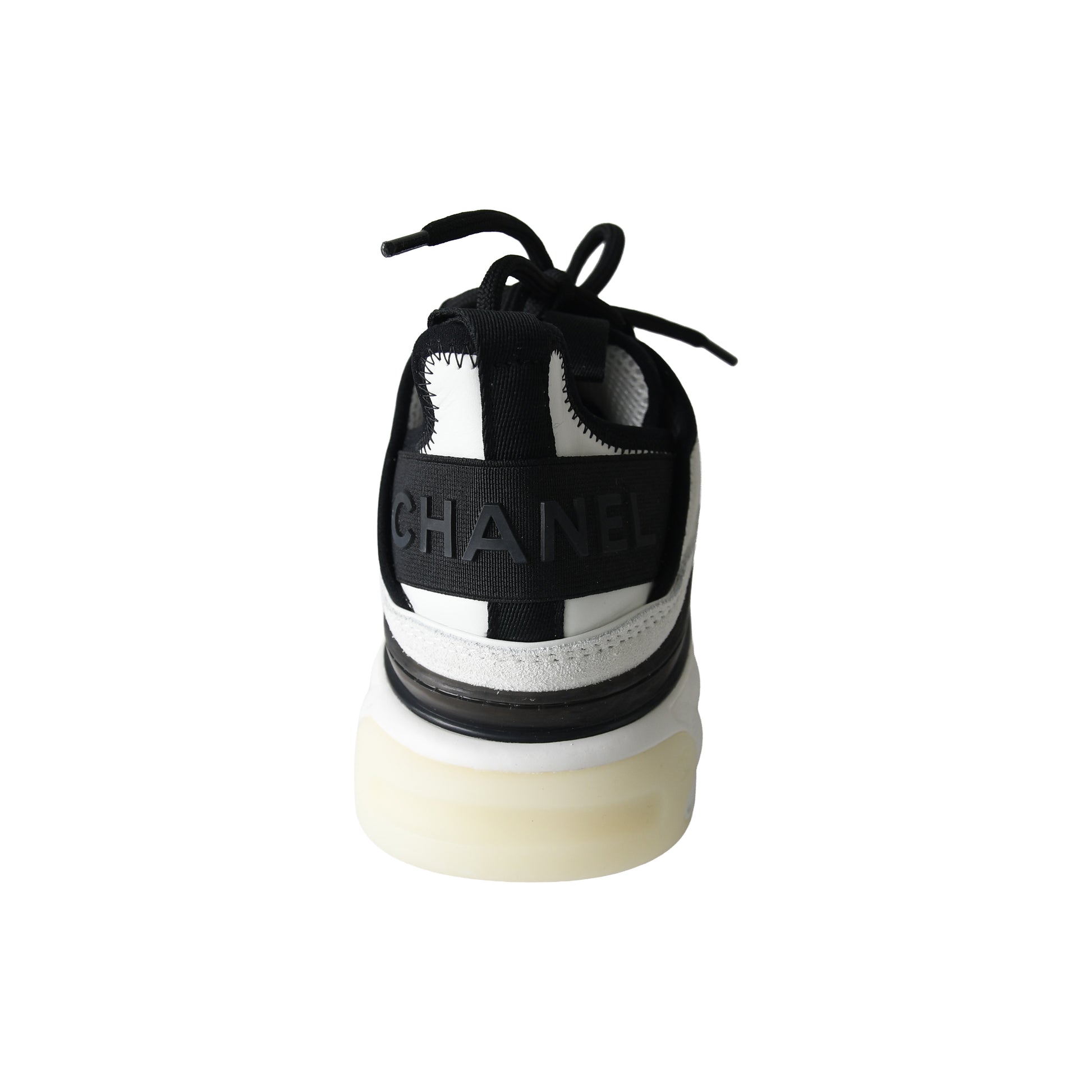 Chanel Velvet Calfskin & Mixed Fibers CC Sneaker Ivory Black-NOBLEMARS