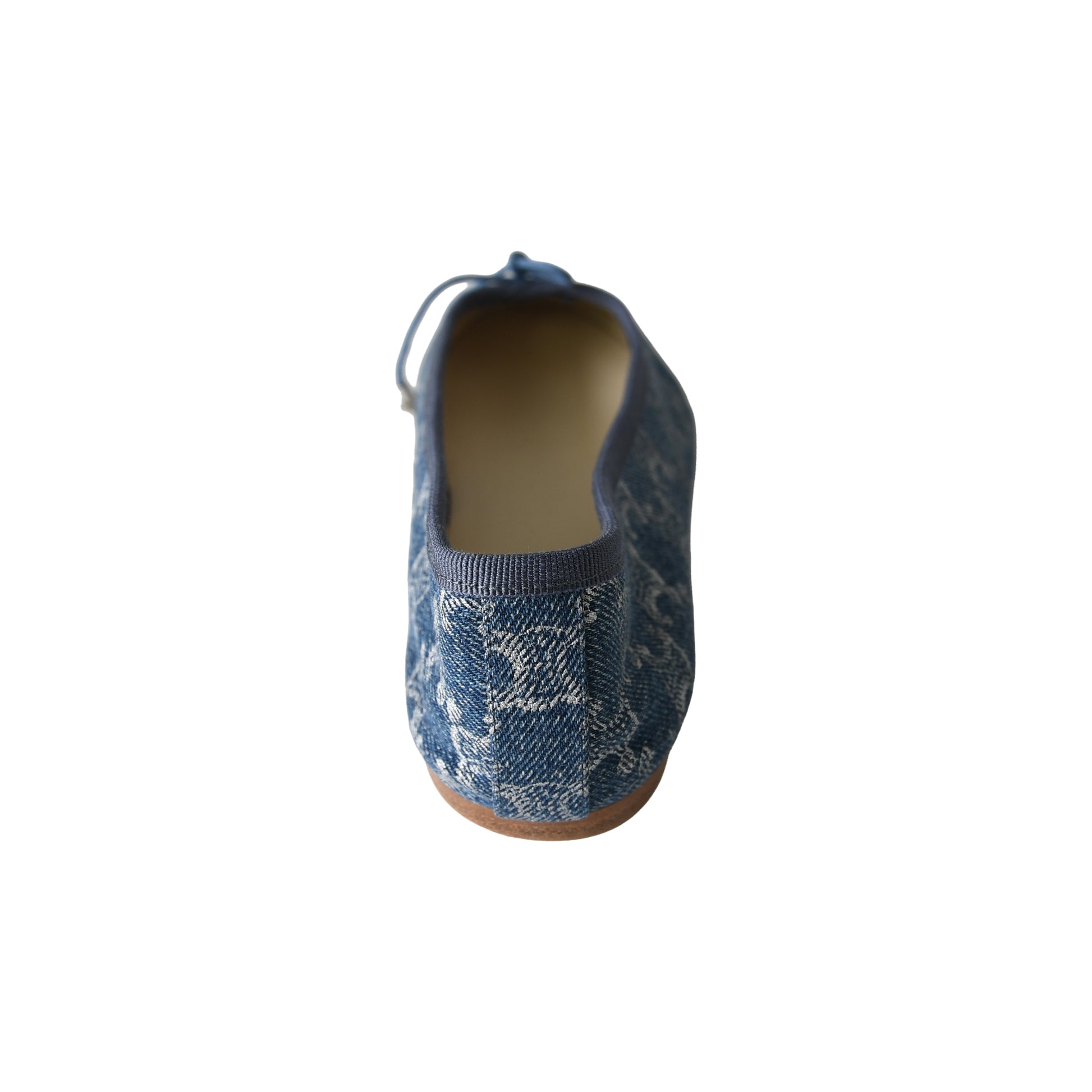 Celine Les Ballerines Triomphe Stamped Ballerina With Laces Denim-NOBLEMARS