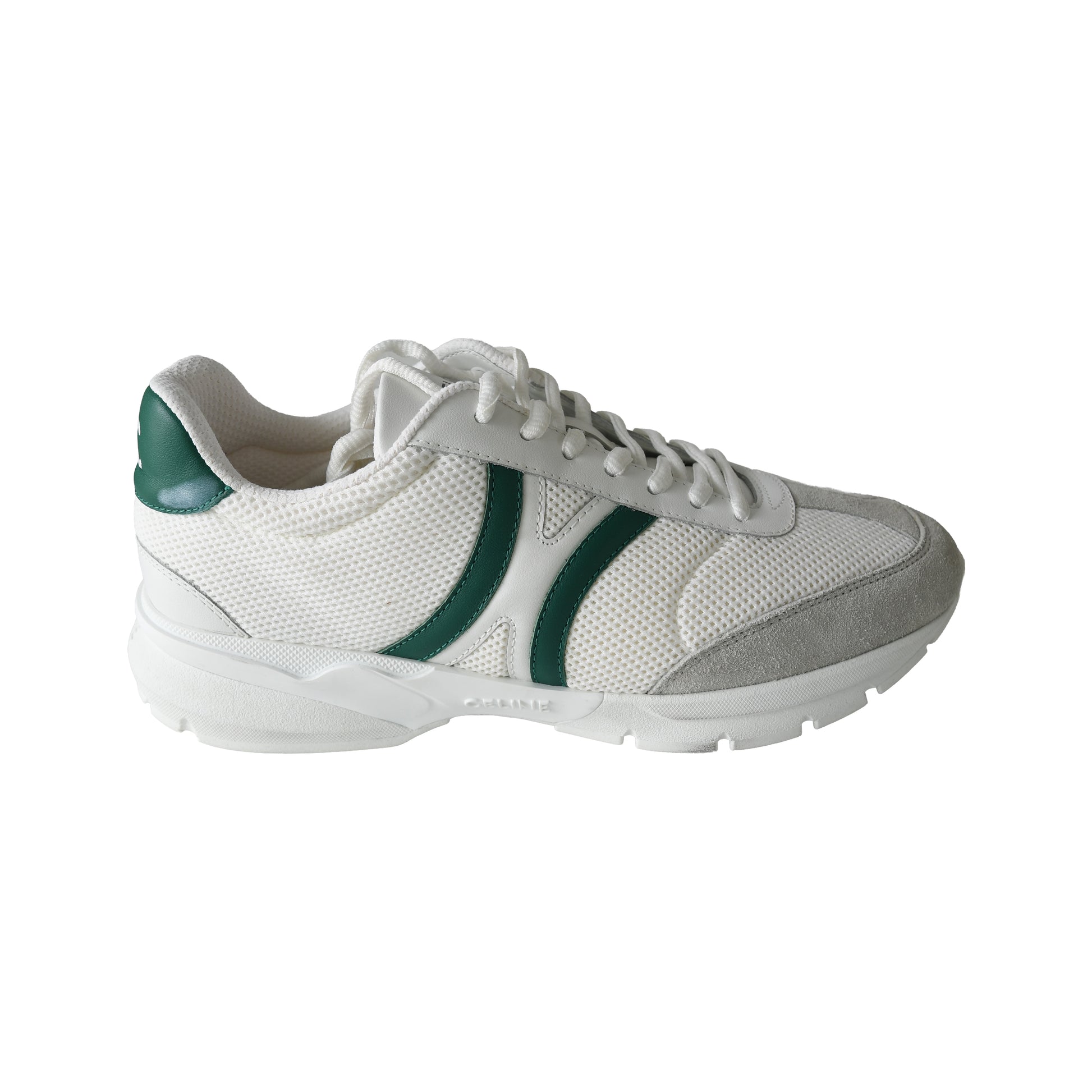 Celine Runner CR-01 Low Mesh Calfskin Suede Sneaker Optic White-NOBLEMARS