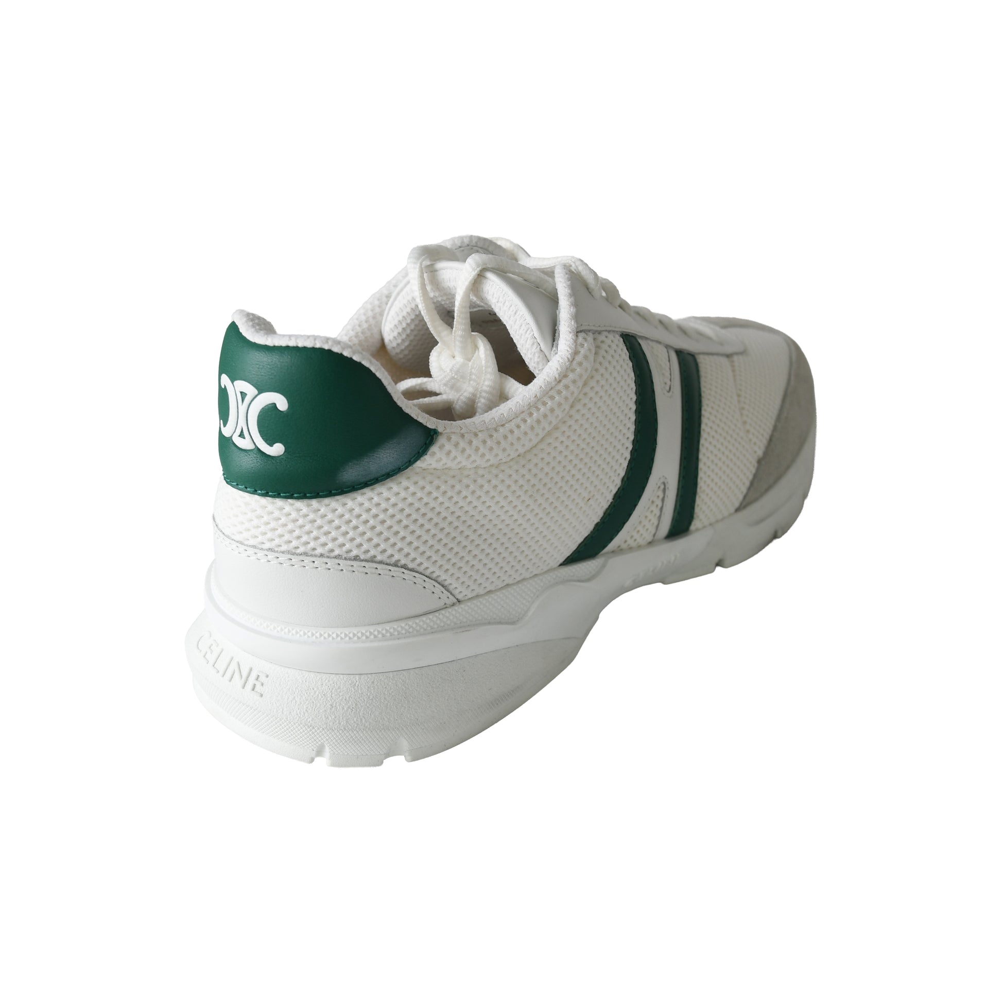 Celine Runner CR-01 Low Mesh Calfskin Suede Sneaker Optic White-NOBLEMARS