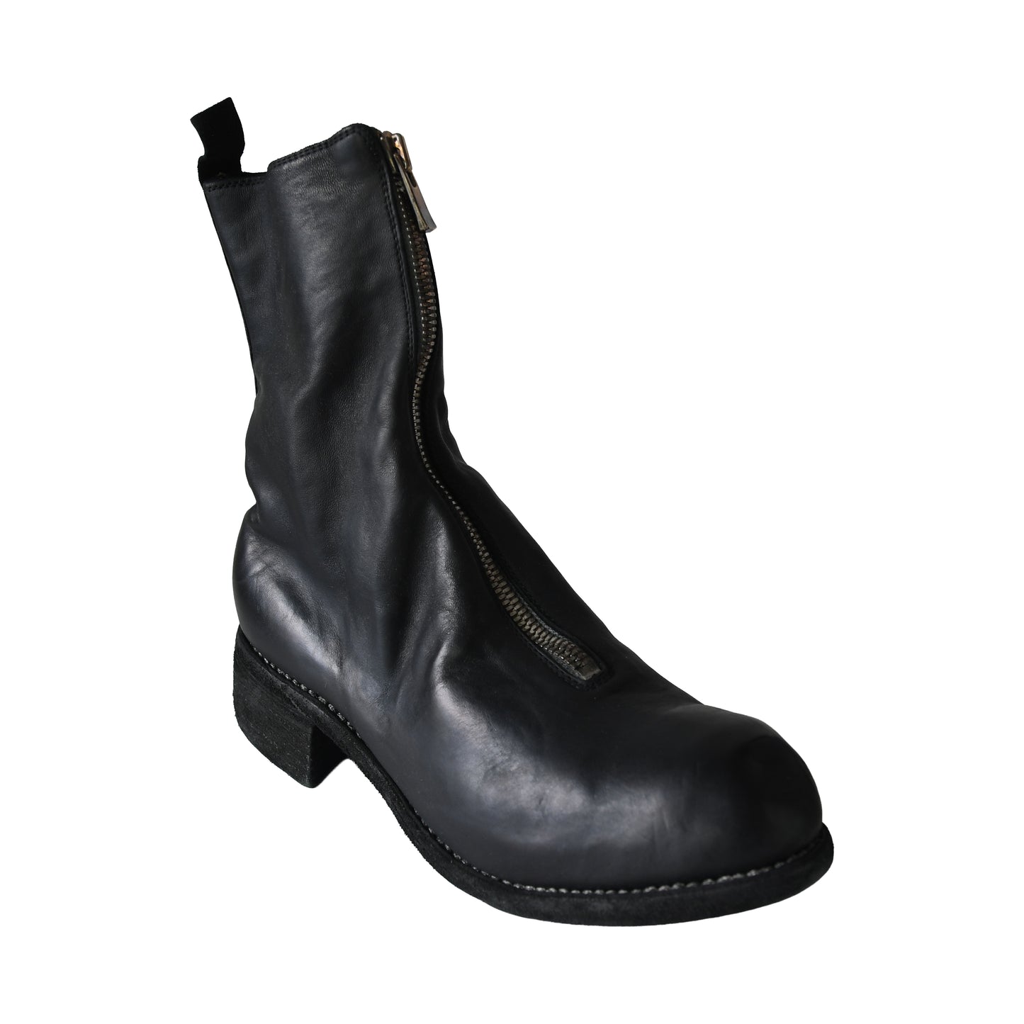 Guidi PL2 Soft Horse Full Grain Front Zip Boot Black-NOBLEMARS
