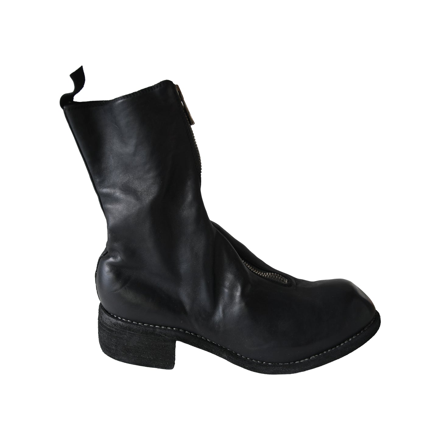 Guidi PL2 Soft Horse Full Grain Front Zip Boot Black-NOBLEMARS