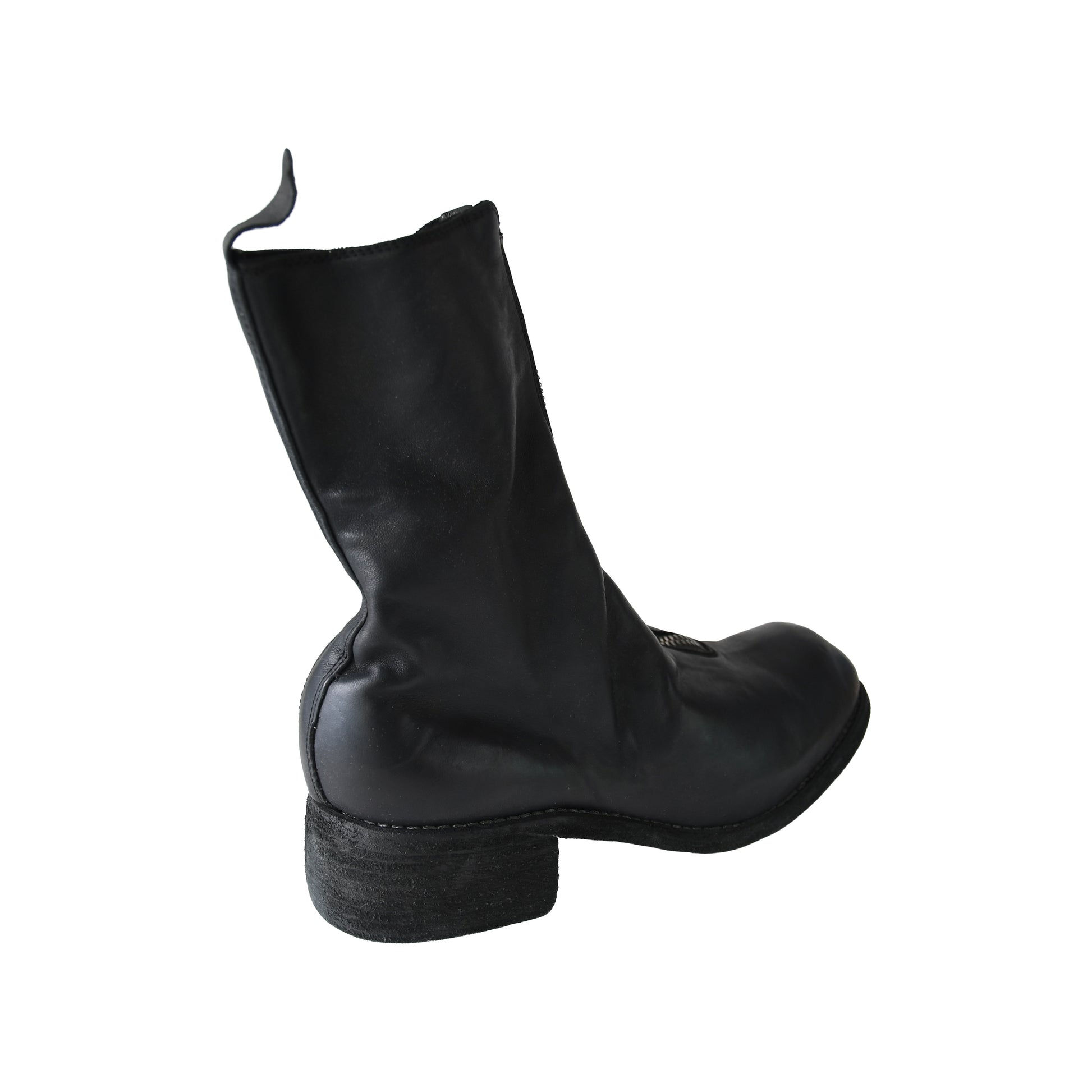 Guidi PL2 Soft Horse Full Grain Front Zip Boot Black-NOBLEMARS