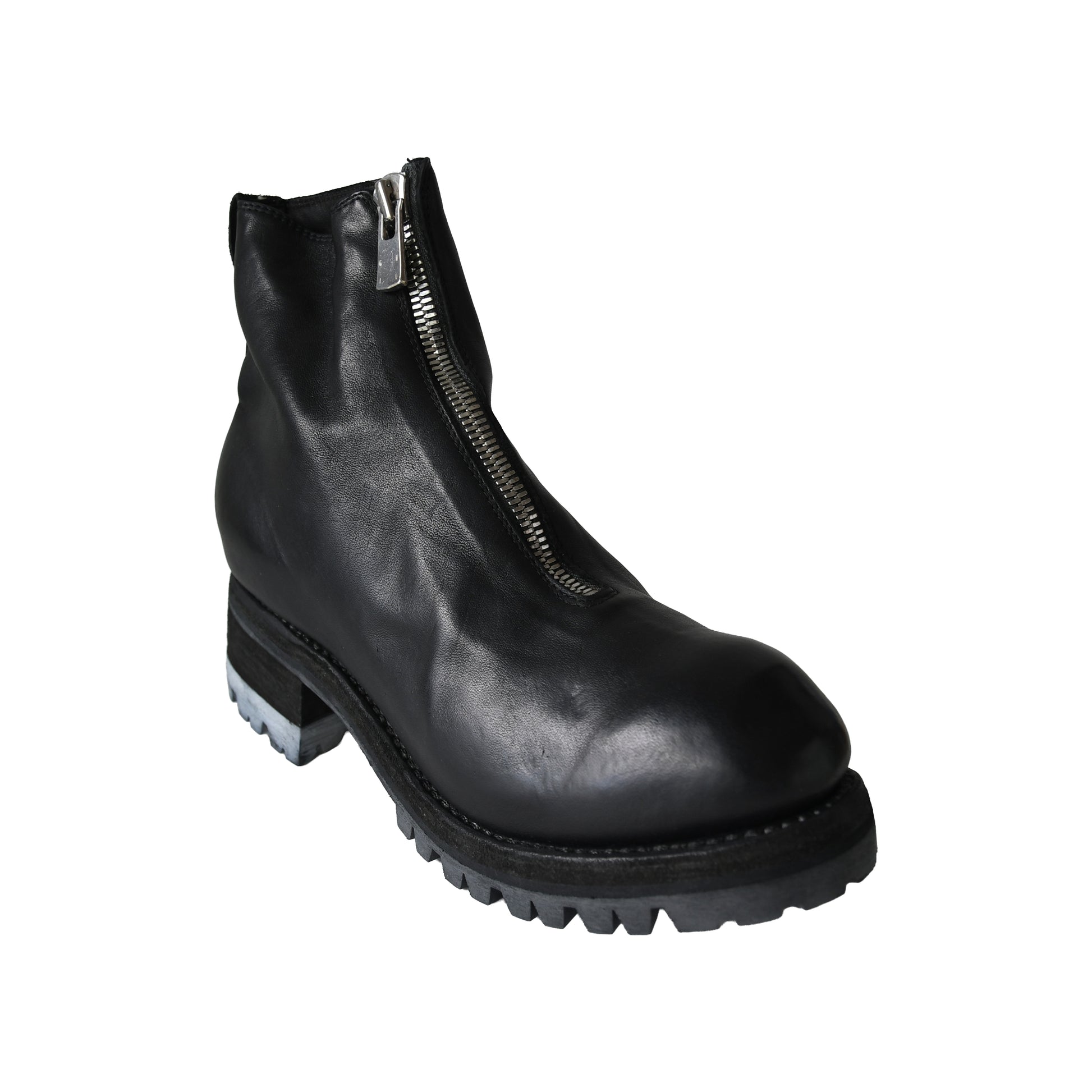 Guidi PL1V Soft Horse Full Grain Front Zip Boot Black-NOBLEMARS